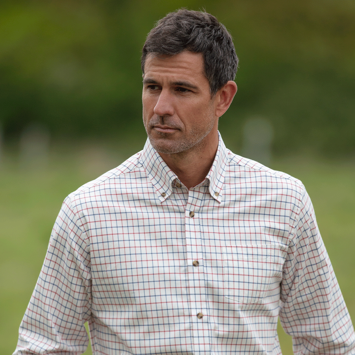 MCS205 - Men's Ghent Check Shirt - Oxford Blue