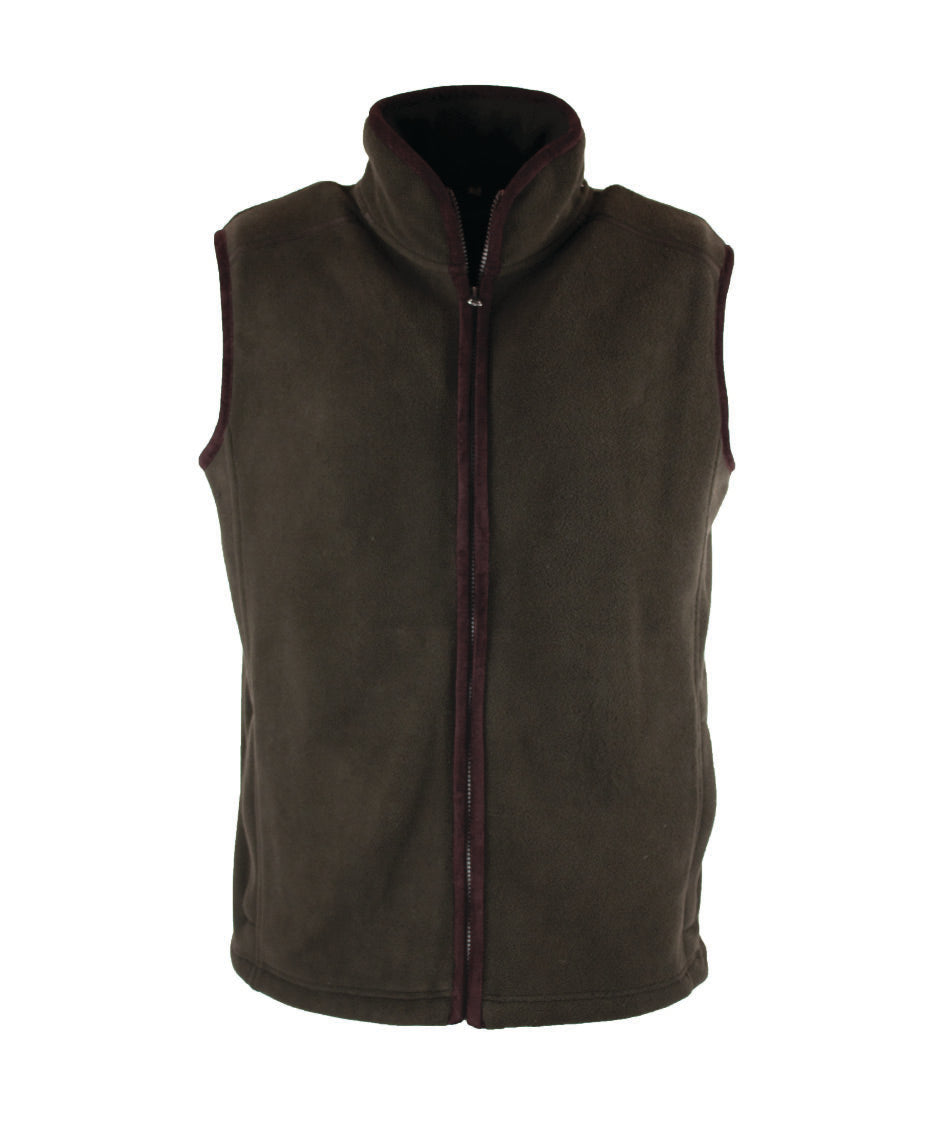 MF102 - Men's Fleece Gilet - KHAKI - Oxford Blue