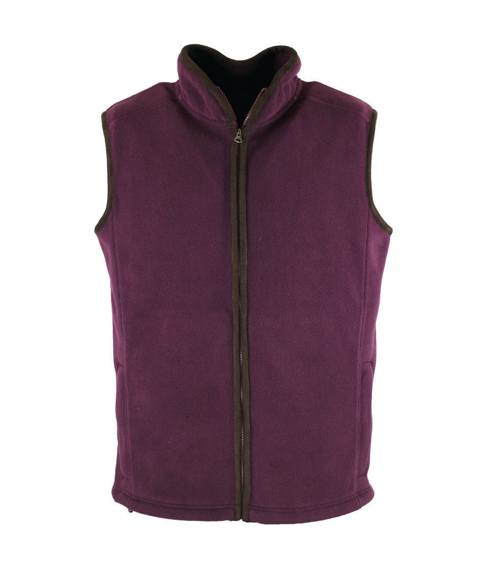 MF102 - Men's Fleece Gilet - PLUM - Oxford Blue