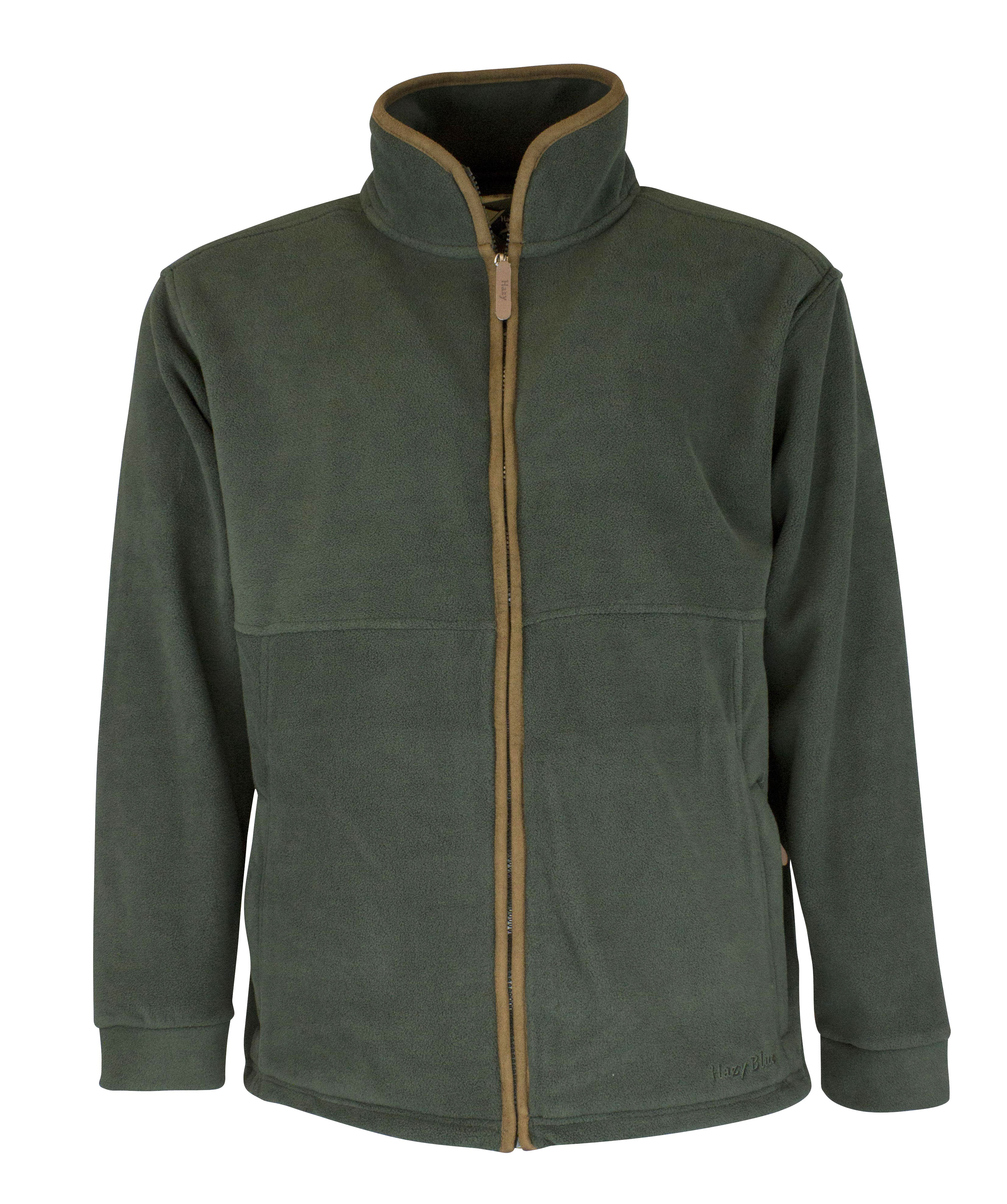 MF103 - Mens Full Zip Fleece - GREEN - Oxford Blue