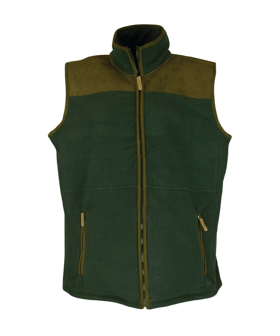 MF104 - Mens Bonded Fleece Gilet - GREEN - Oxford Blue