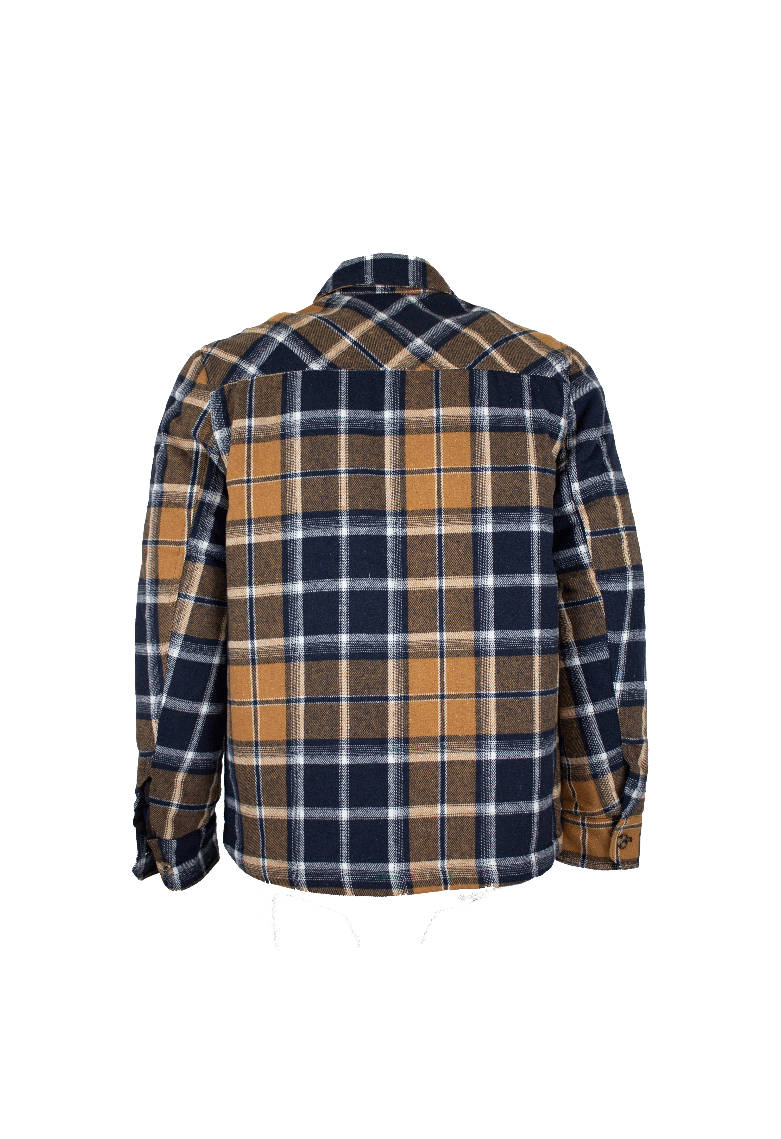 MJ001 - Men's Check Padded Overshirt - MUSTARD - Oxford Blue