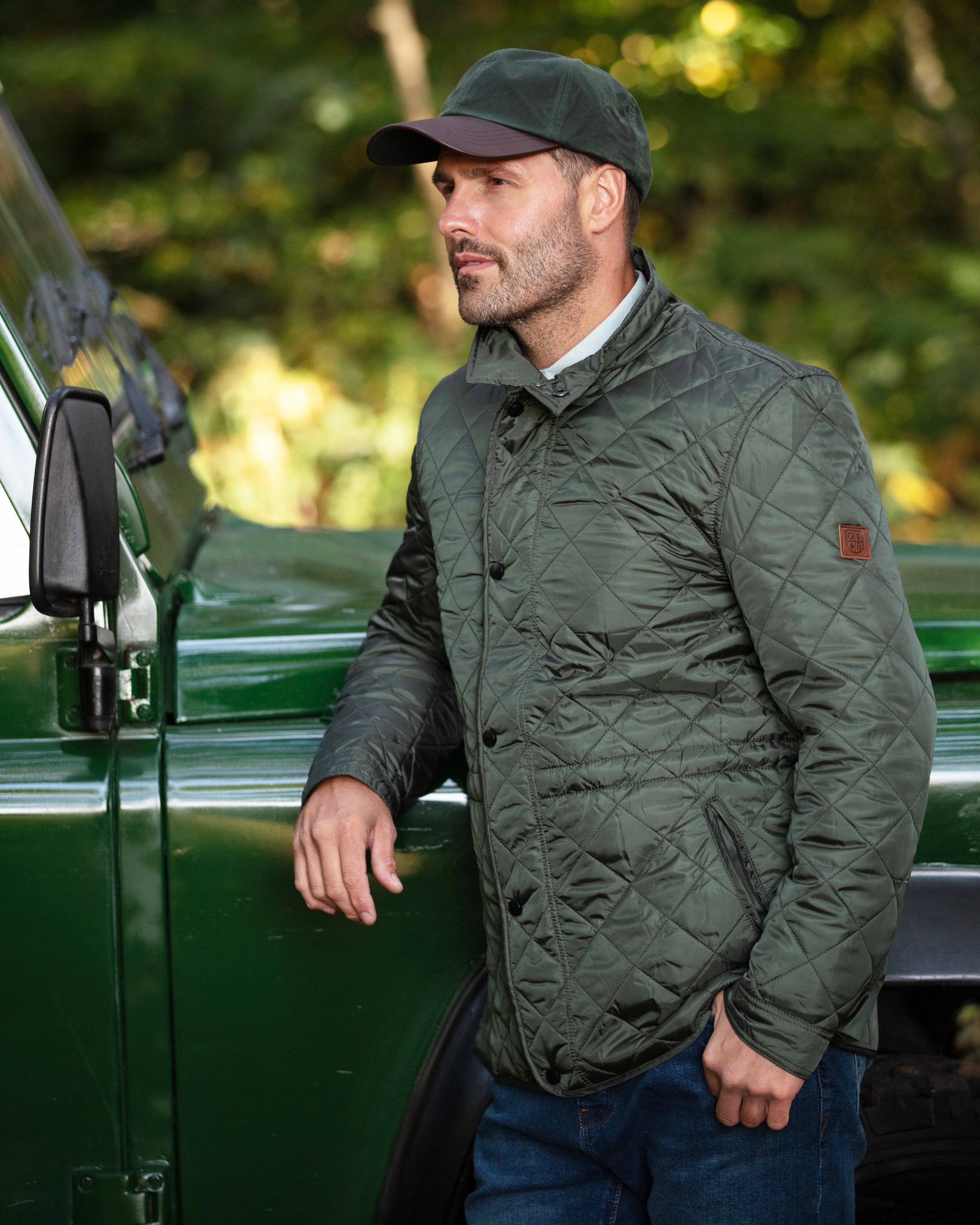 MJ002 - Men's Leiden Quilted Jacket - GREEN - Oxford Blue