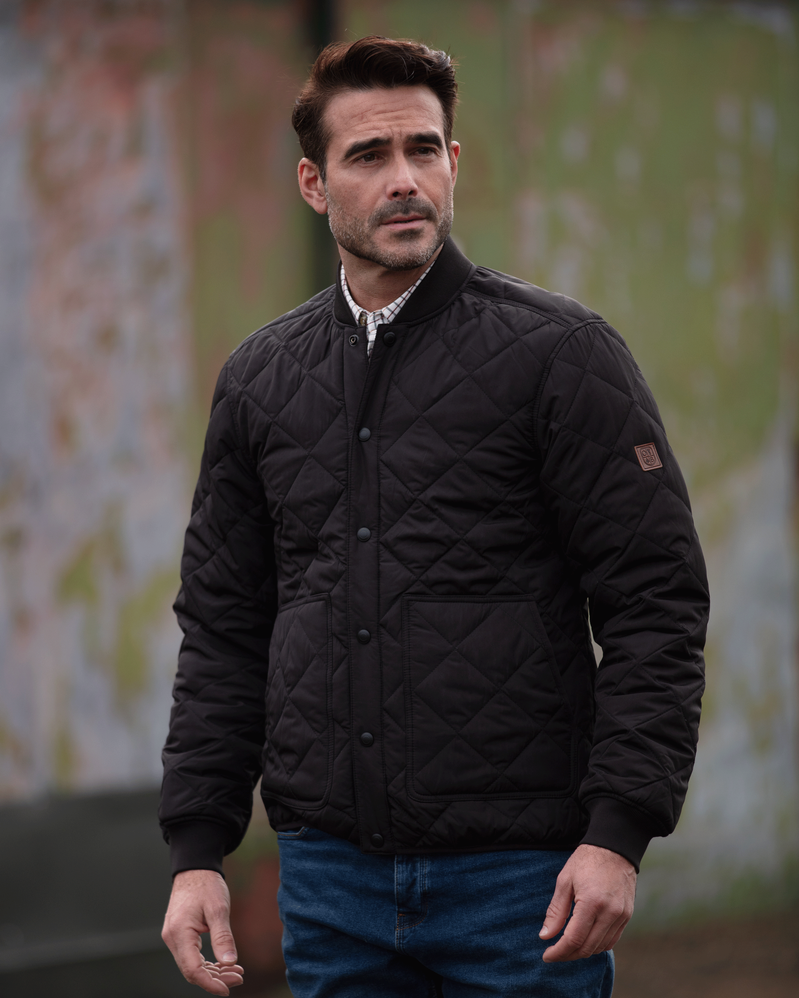 MJ005 - Men's Keswick Quilted Jacket - BLACK - Oxford Blue