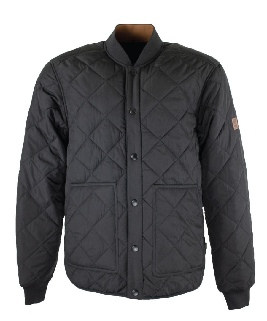 MJ005 - Men's Keswick Quilted Jacket - BLACK - Oxford Blue