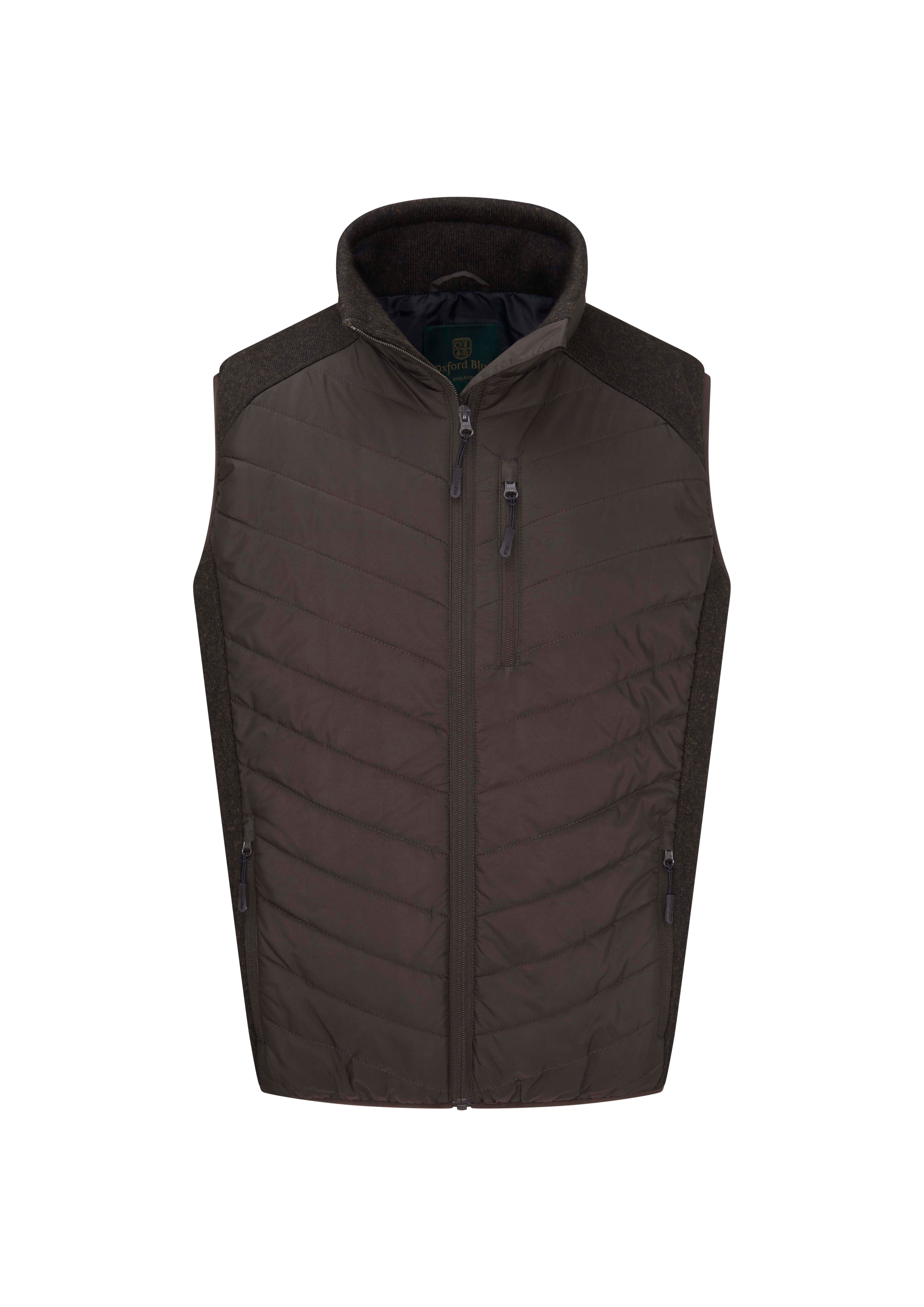 MJ006 - Men's Oslo Gilet - BROWN - Oxford Blue