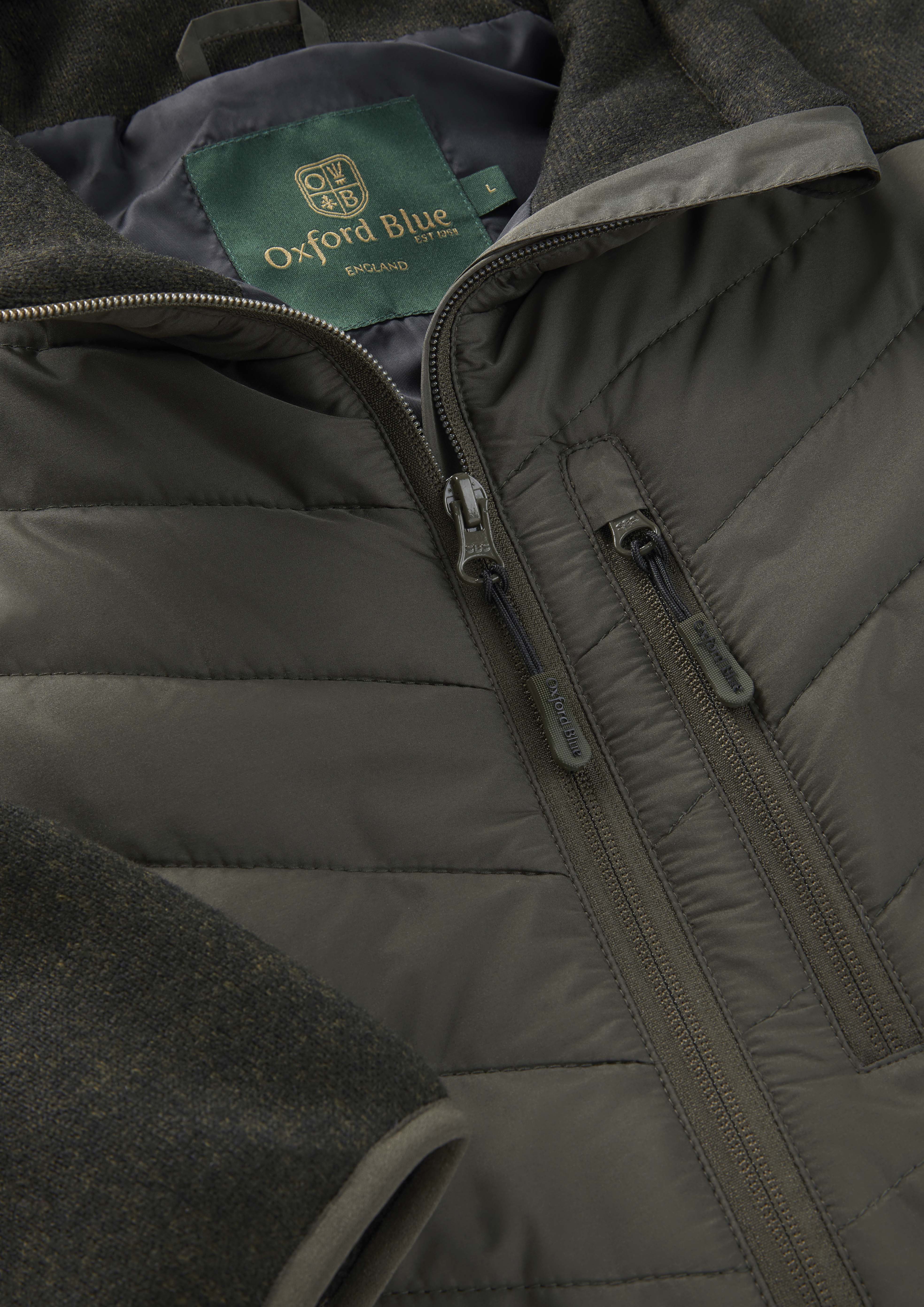 MJ007 - Men's Oslo Jacket - OLIVE - Oxford Blue