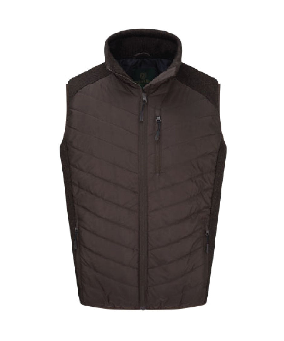 MJ006 - Men's Oslo Gilet - BROWN - Oxford Blue