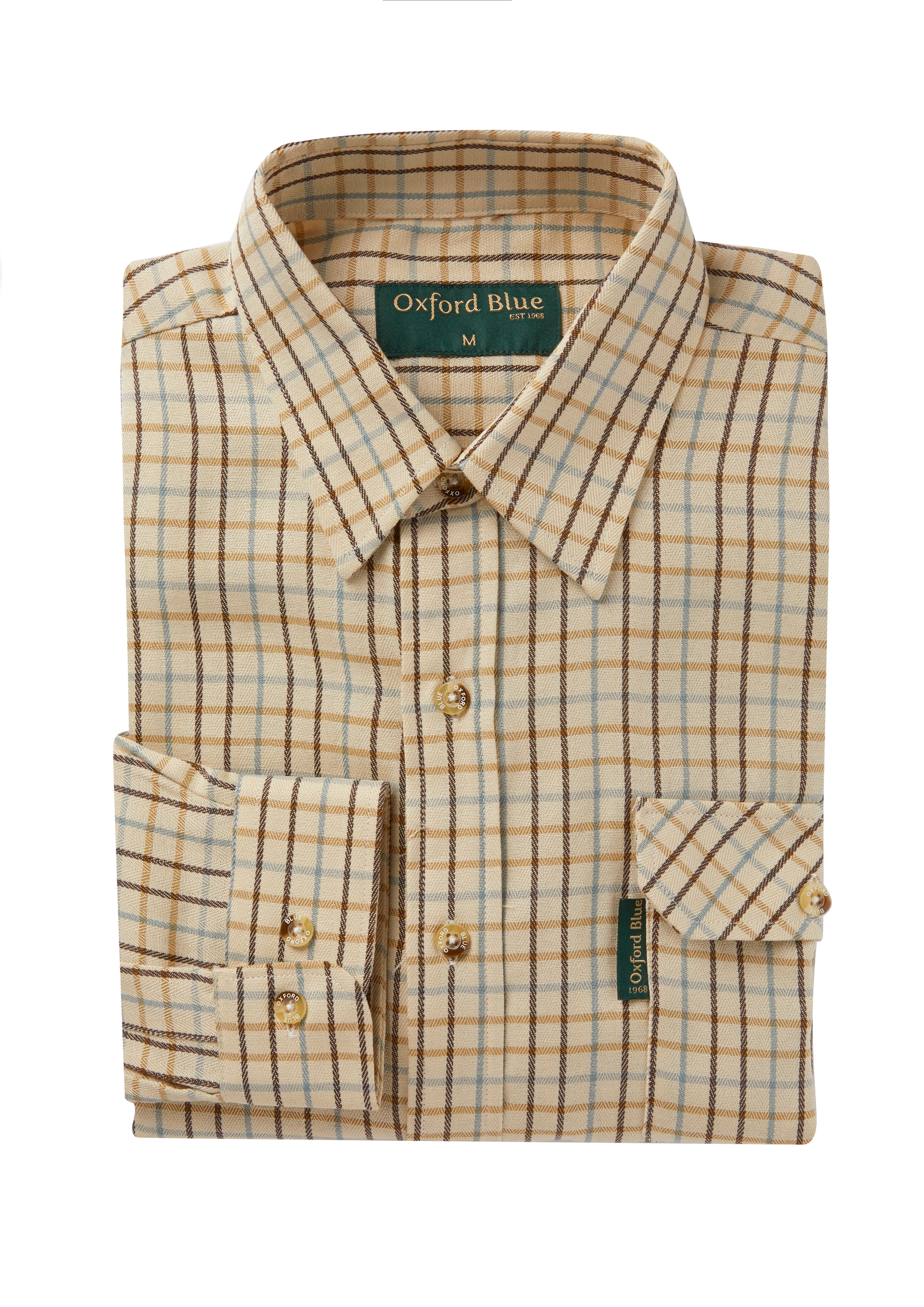 SH10 - Men's Perth Shirt - BROWN - Oxford Blue
