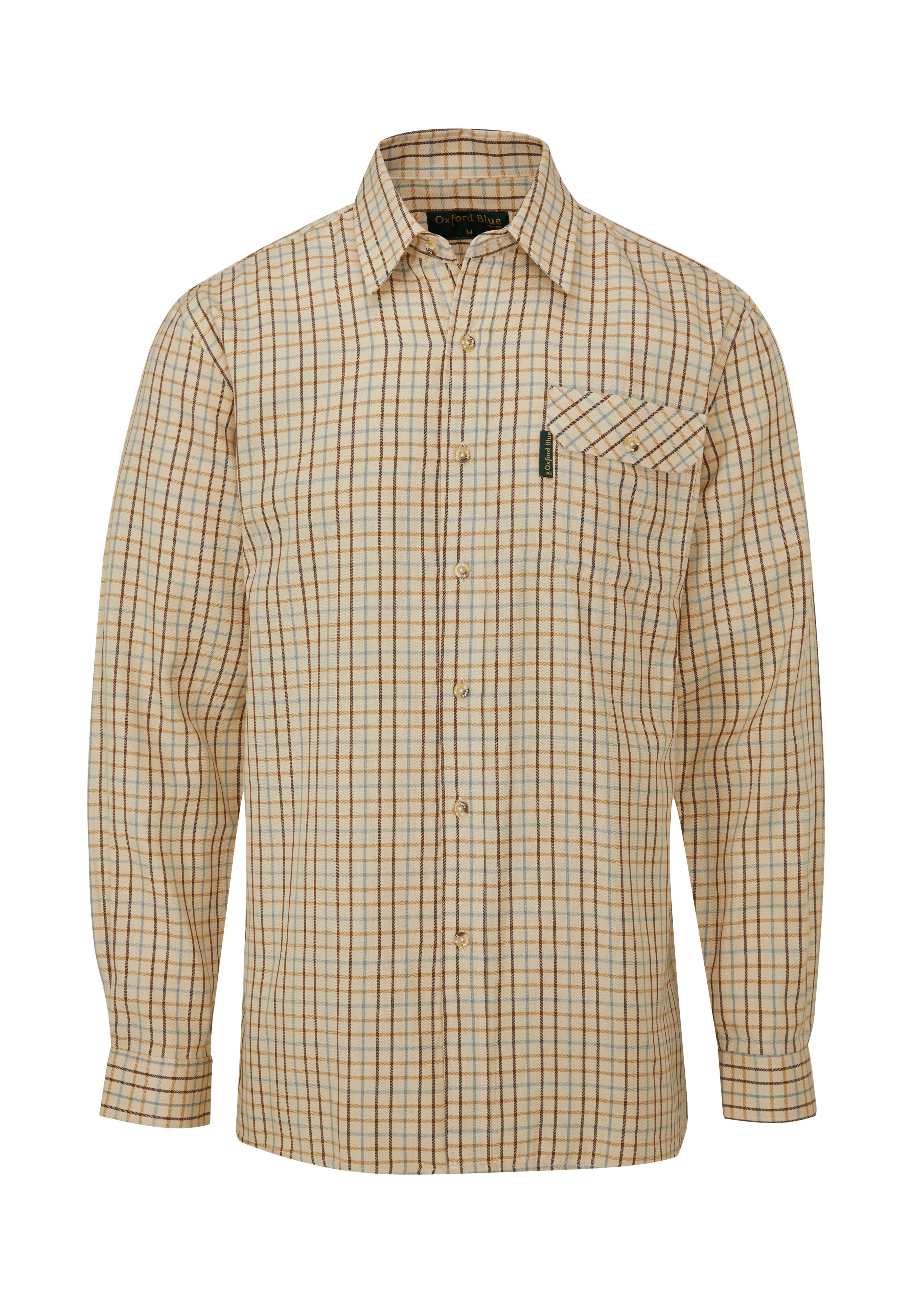 SH10 - Men's Perth Shirt - BROWN - Oxford Blue