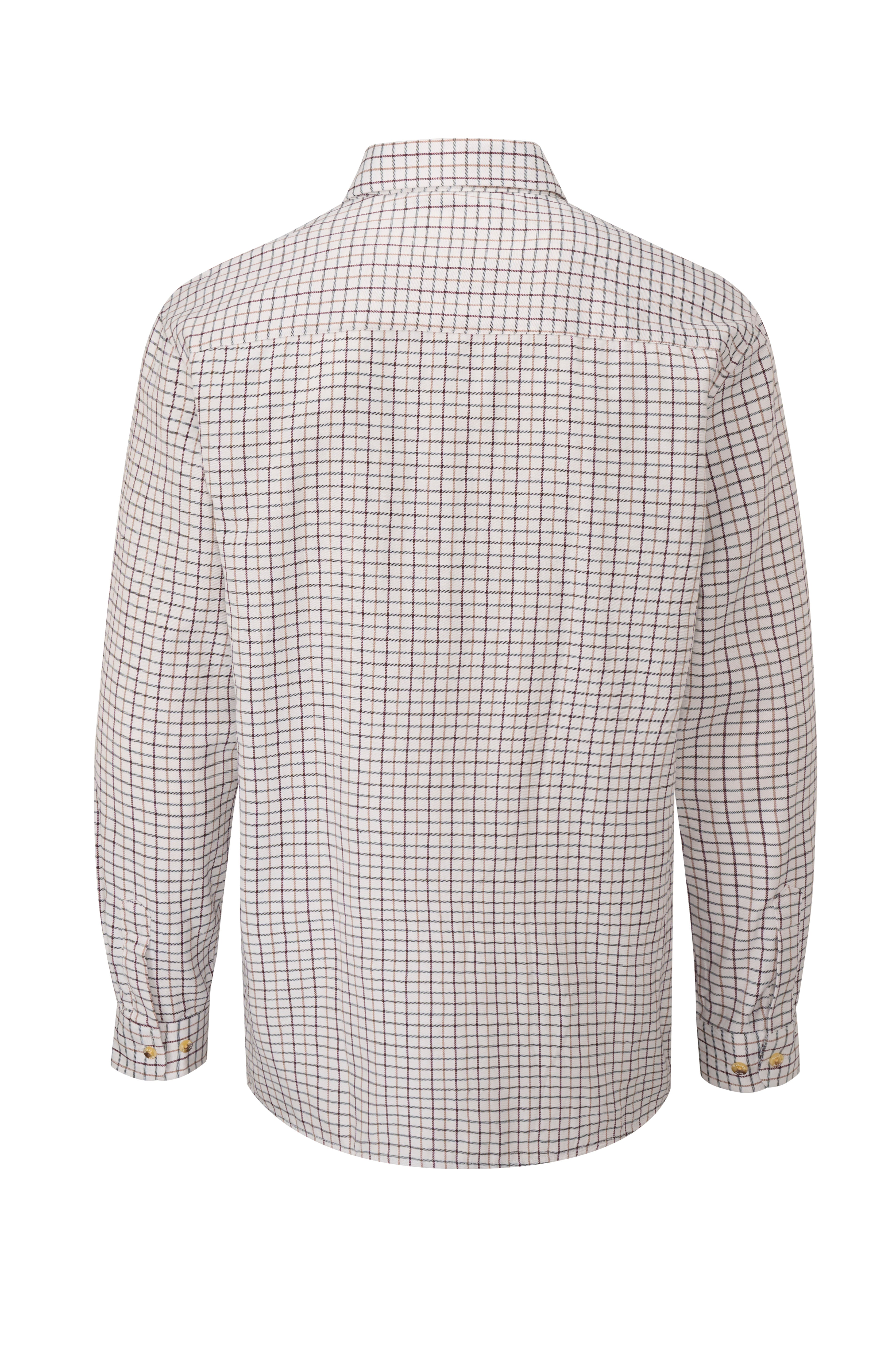 SH1 - Men's Tattersal Shirt - RED - Oxford Blue