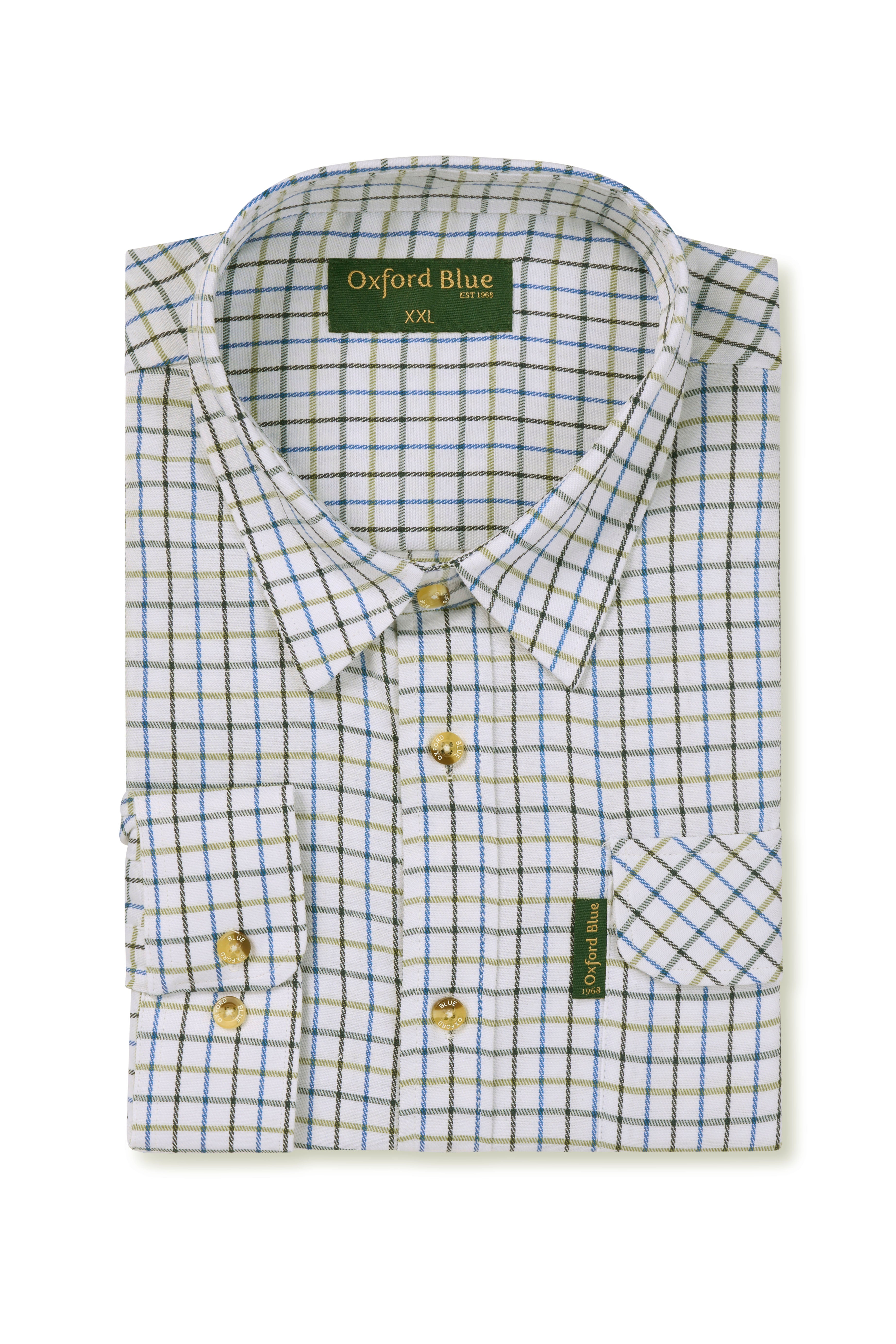 SH1 - Men's Tattersal Shirt - BLUE - Oxford Blue