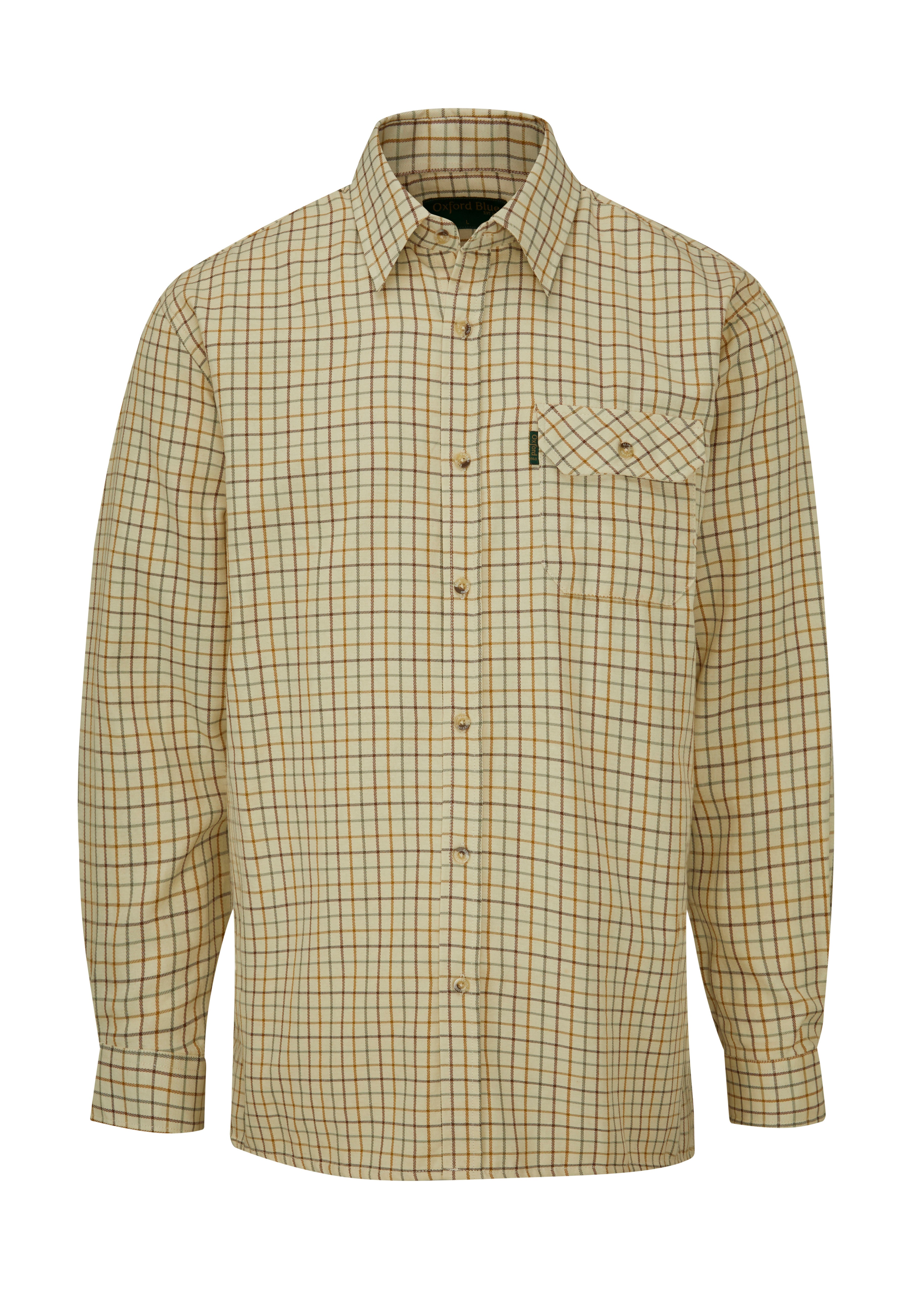 SH39 - Men's Darwen Check Shirt - BROWN - Oxford Blue