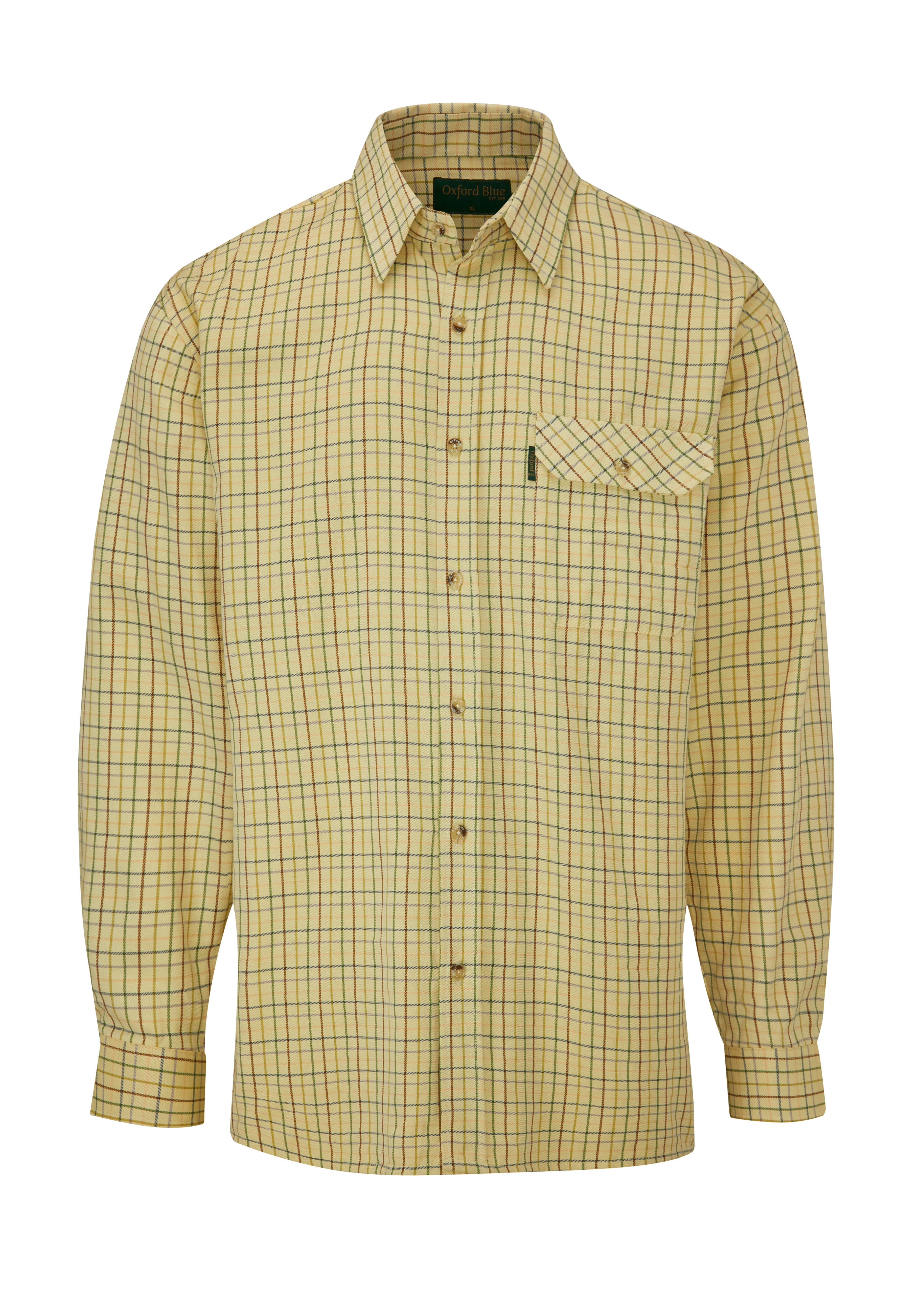 SH39 - Men's Darwen Check Shirt - GREEN - Oxford Blue