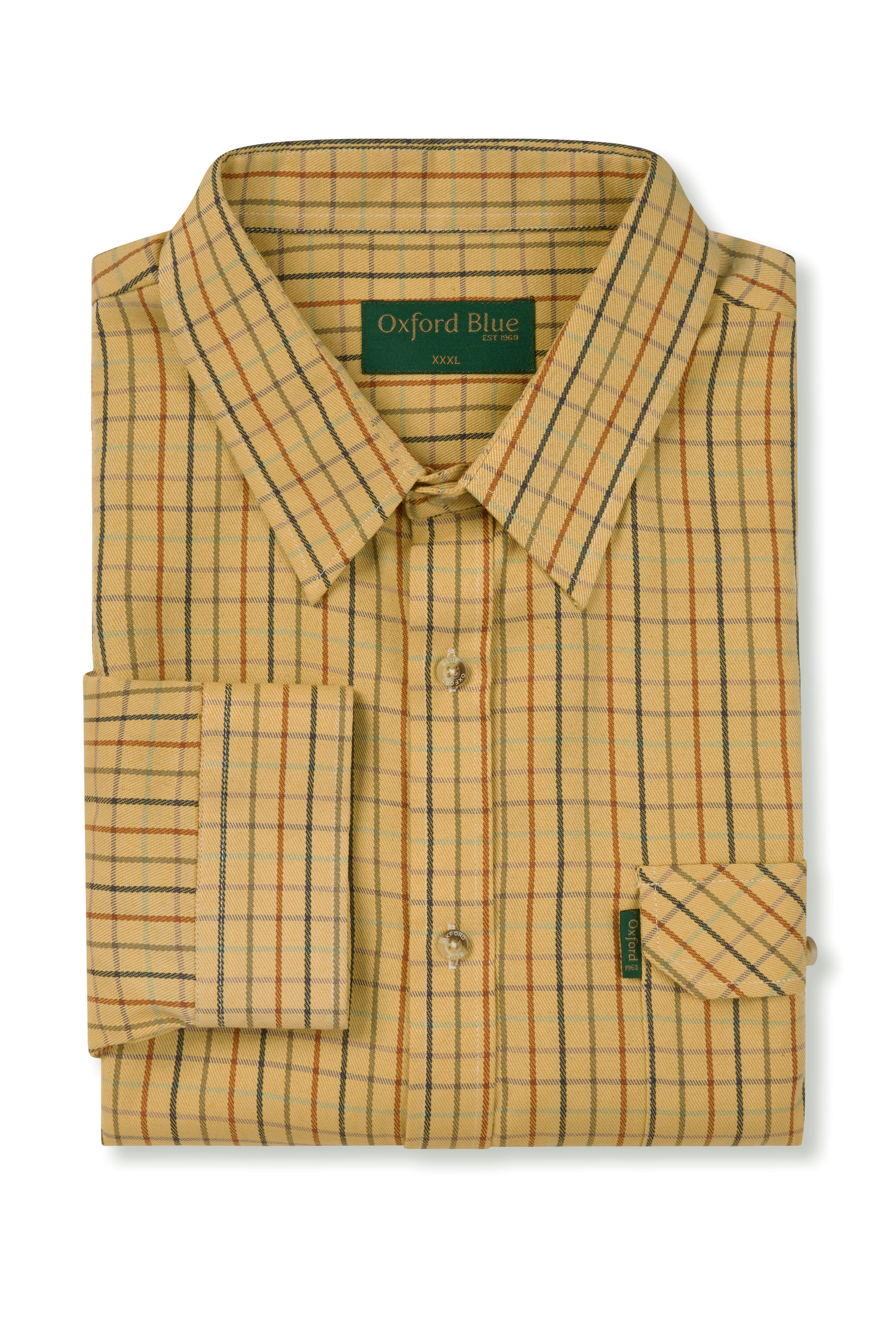 SH39 - Men's Darwen Check Shirt - MUSTARD - Oxford Blue