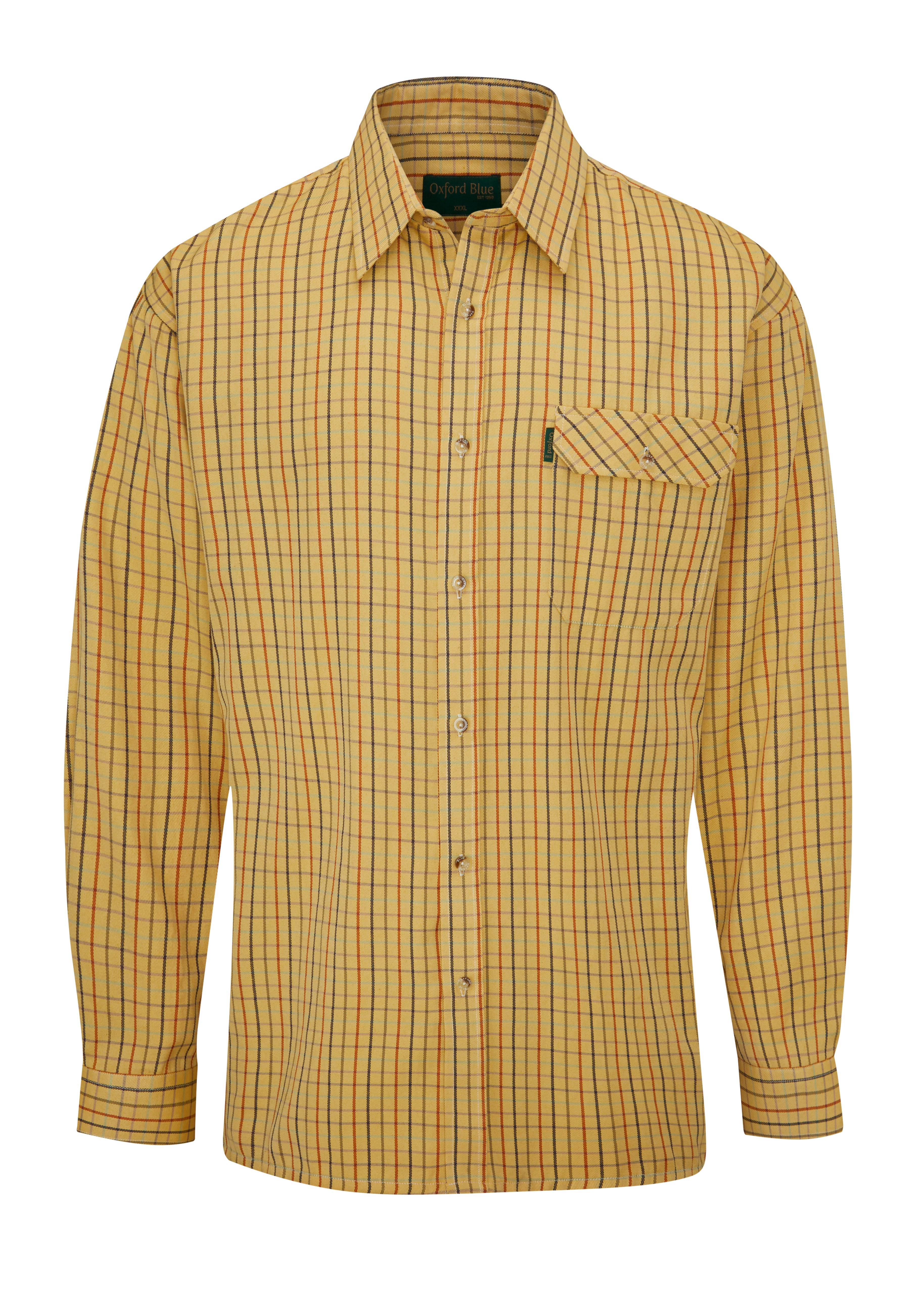 SH39 - Men's Darwen Check Shirt - MUSTARD - Oxford Blue