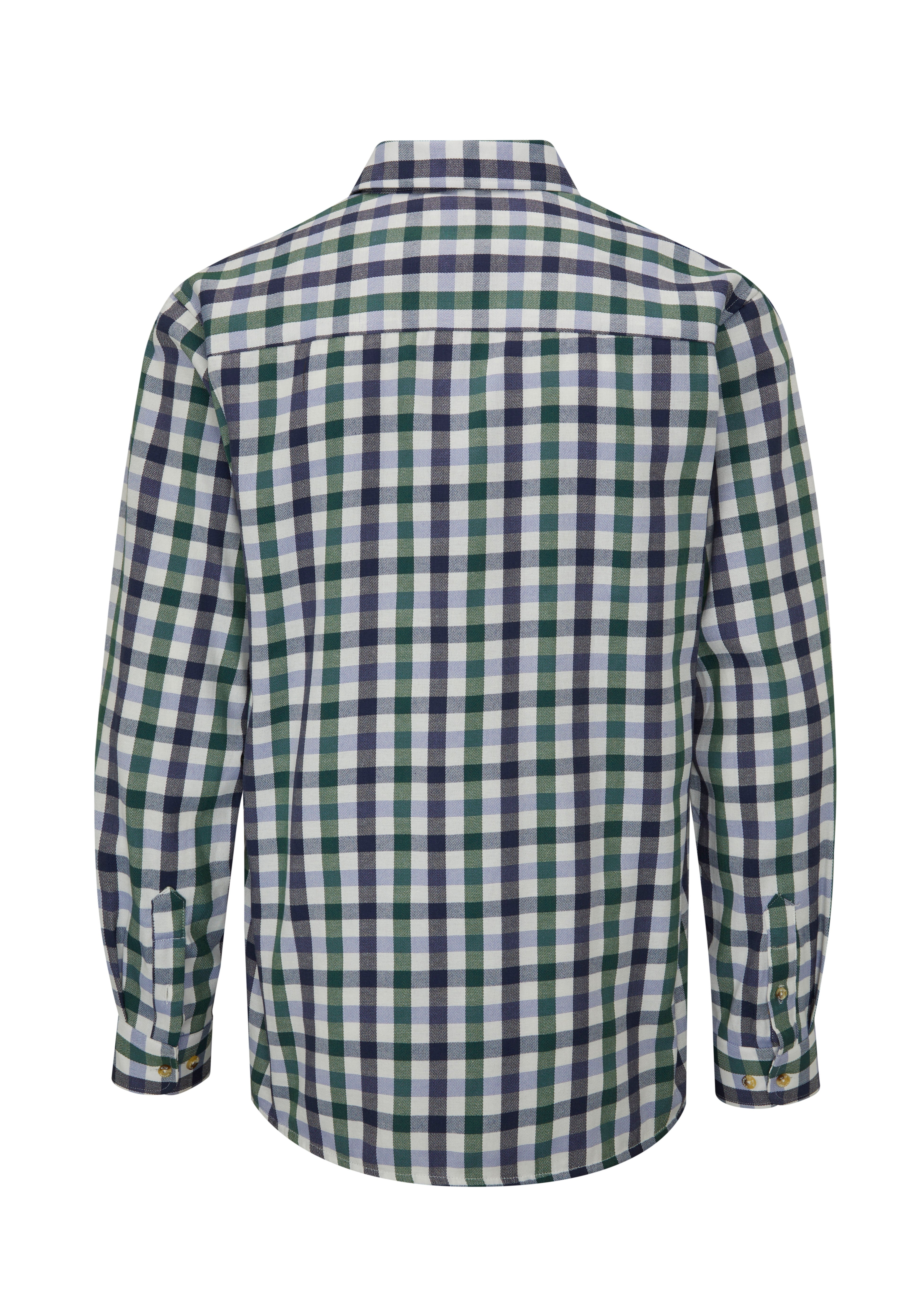 SH40 - Men's County Check Shirt - GREEN - Oxford Blue