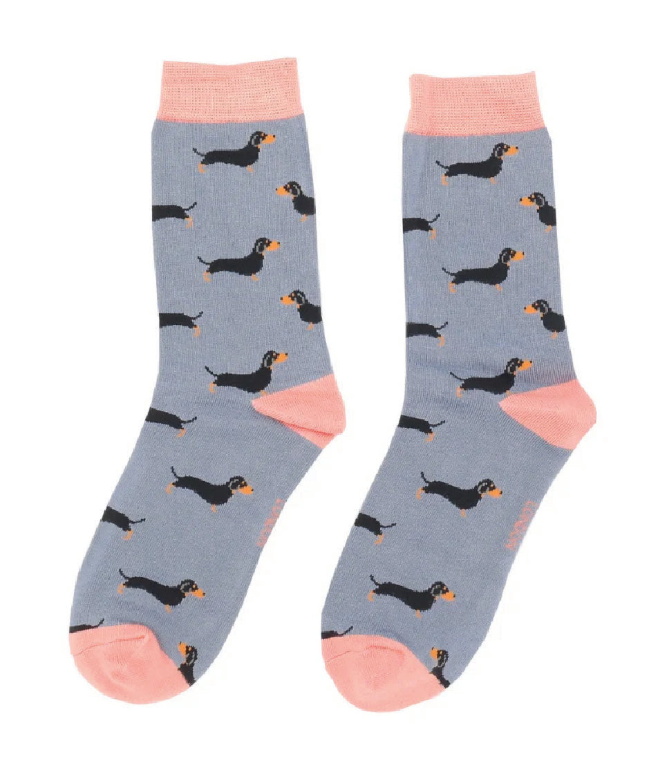 Ladies Little Sausage Dogs - Blue - Oxford Blue