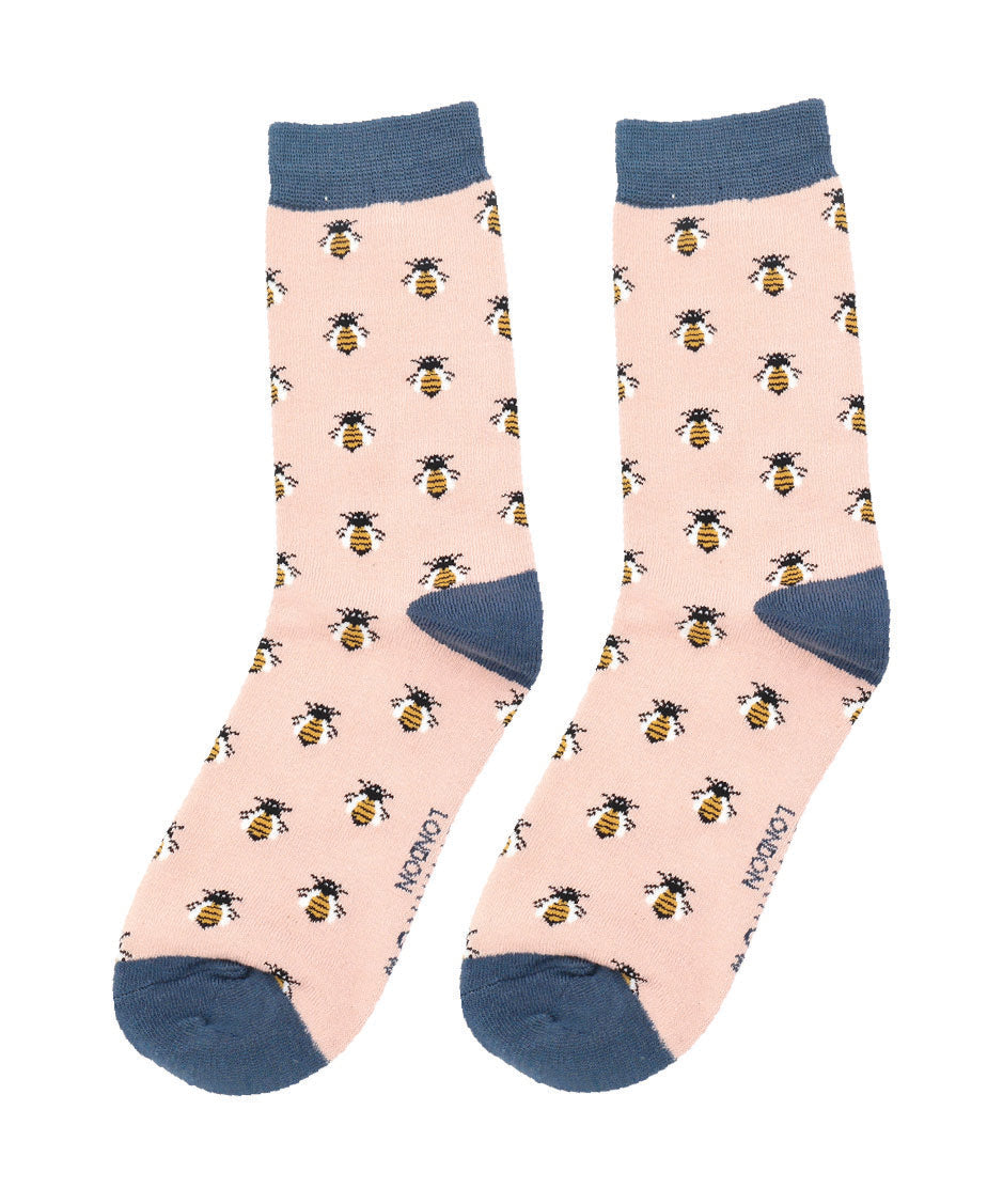 Ladies Honey Bees - Dusky Pink - Oxford Blue