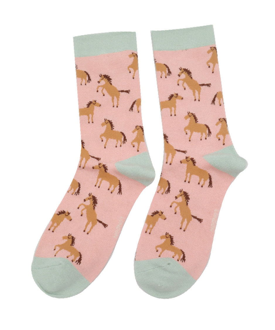 Ladies Wild Horses - Dusky Pink - Oxford Blue