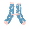 Women's Happy Labradors Socks - Blue - Oxford Blue