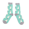 Women's Happy Labradors Socks - Mint - Oxford Blue