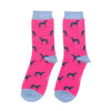 Women's Cute Greyhound Socks - Hot Pink - Oxford Blue