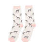 Women's Cute Greyhound Socks - Silver - Oxford Blue