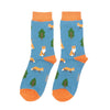 Women's Fox in the Woods Socks - Denim - Oxford Blue