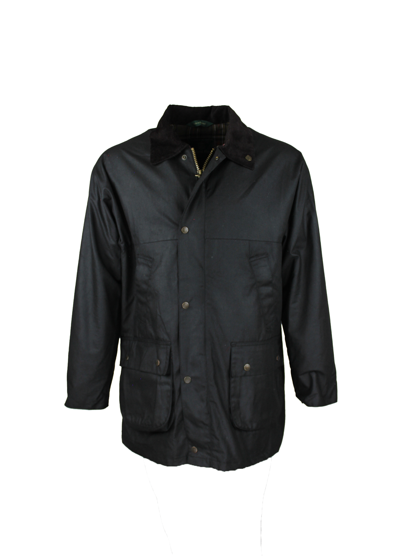W01 - Men's Countryman Wax Jacket - BLACK - Oxford Blue