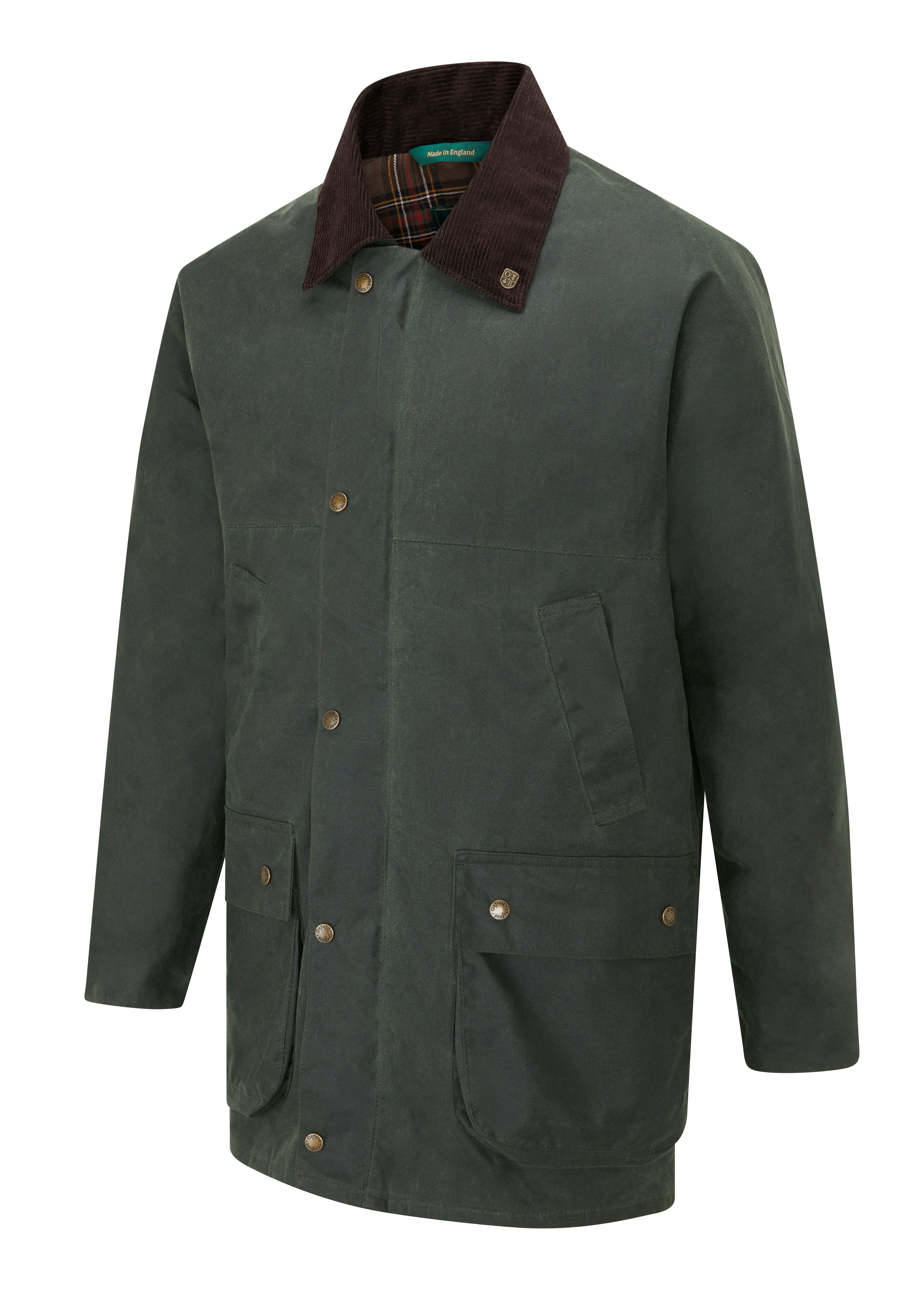 W14 - Men's Countryman Padded Wax Jacket - GREEN - Oxford Blue
