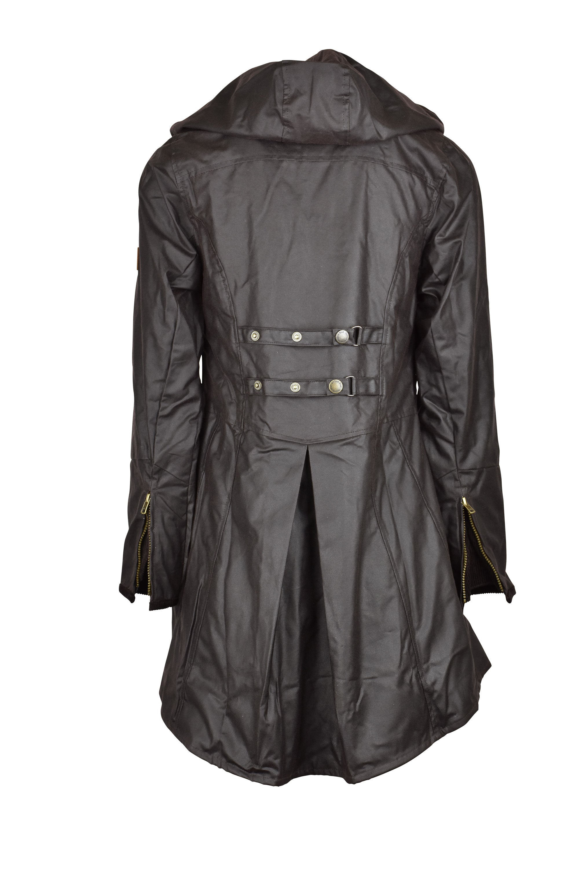 W02 - Women's Olivia Waxed Jacket - BROWN - Oxford Blue