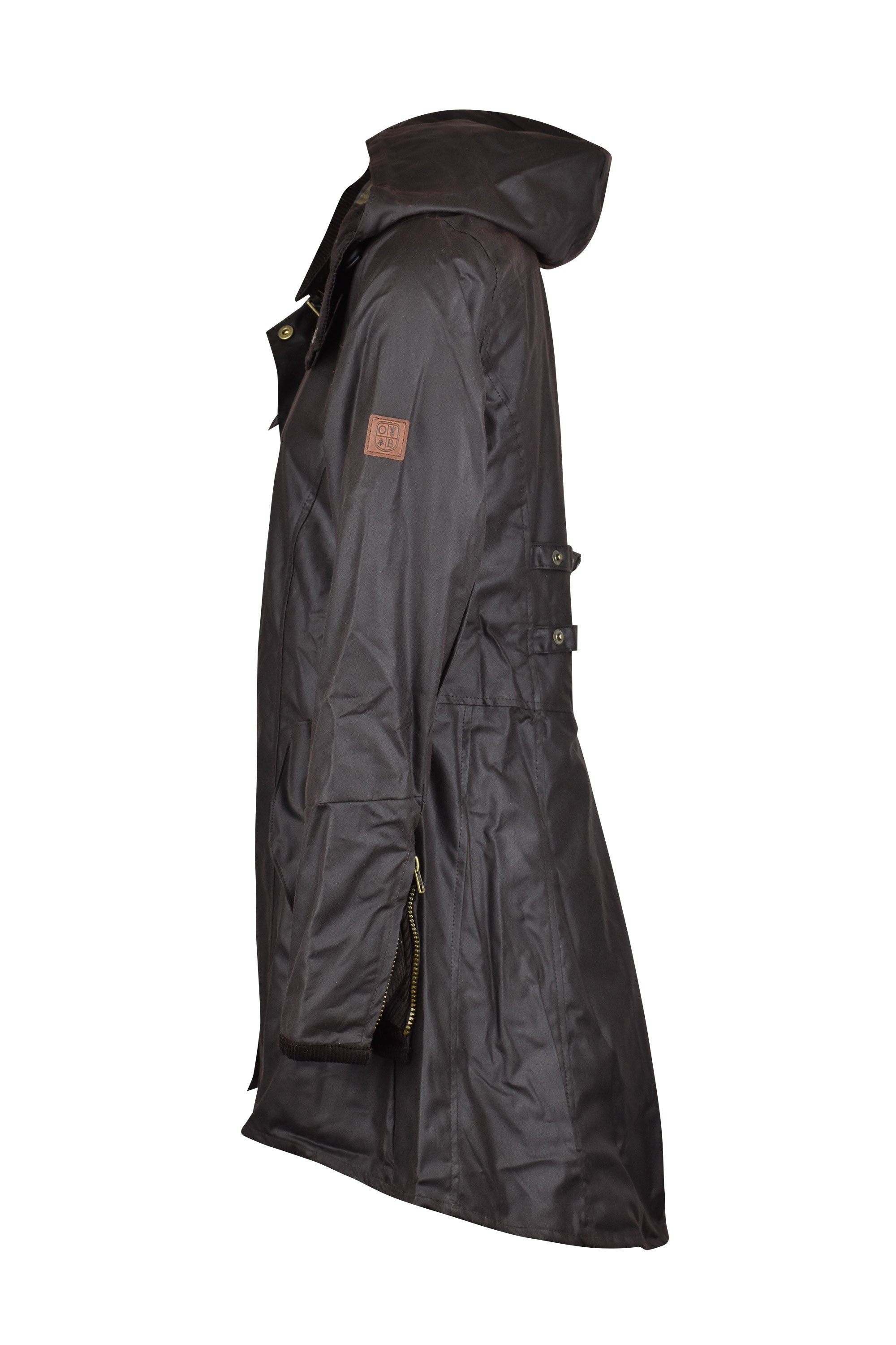 W02 - Women's Olivia Waxed Jacket - BROWN - Oxford Blue