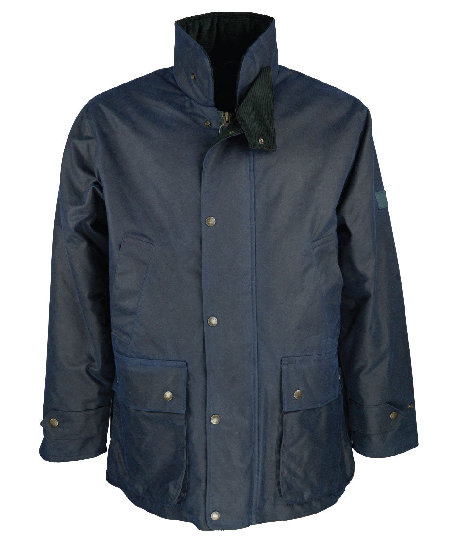 W05 - Men's Kingsbridge Padded Wax Antique Coat - NAVY - Oxford Blue