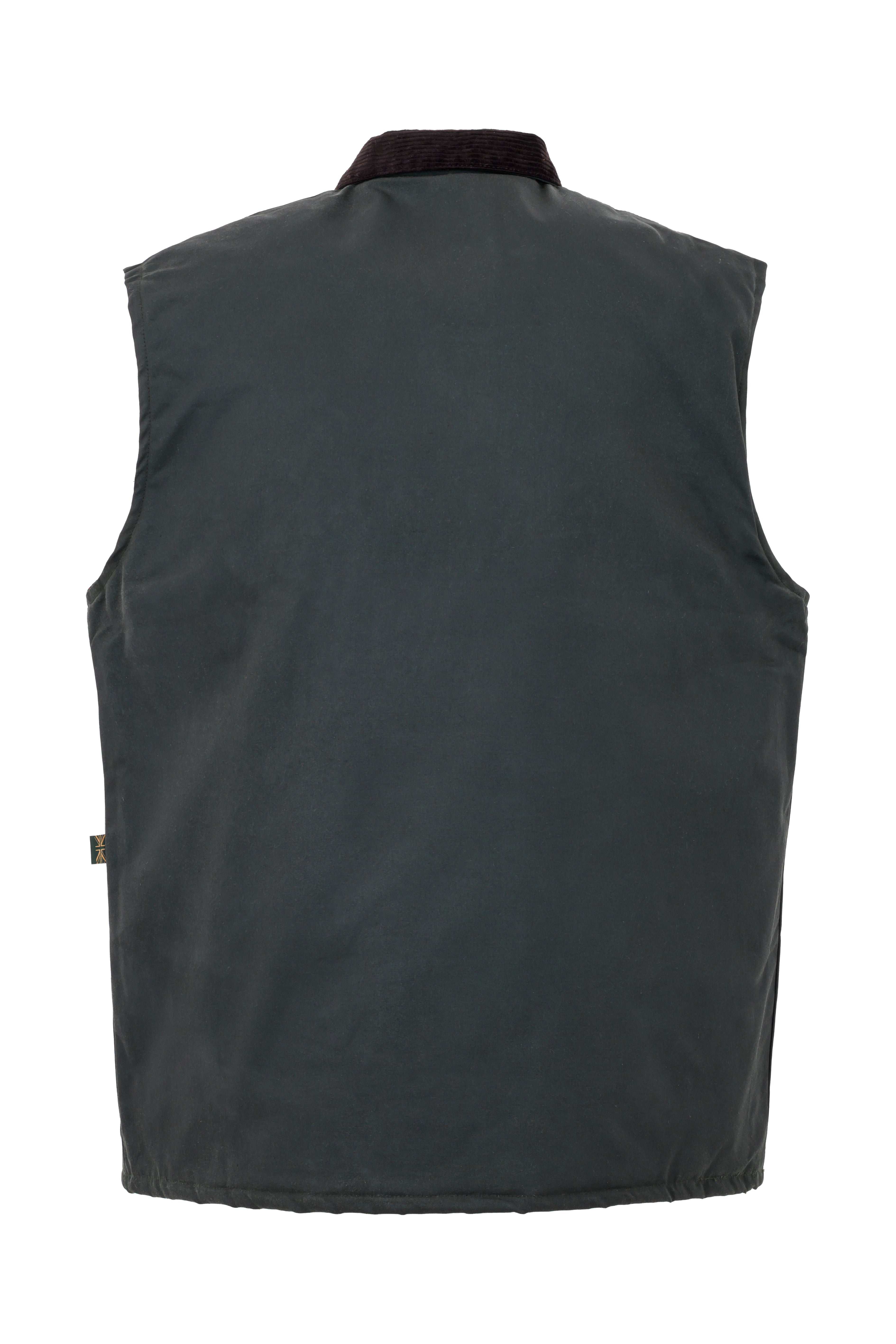 W114 - Men's Countryman Wax Gilet - GREEN - Oxford Blue