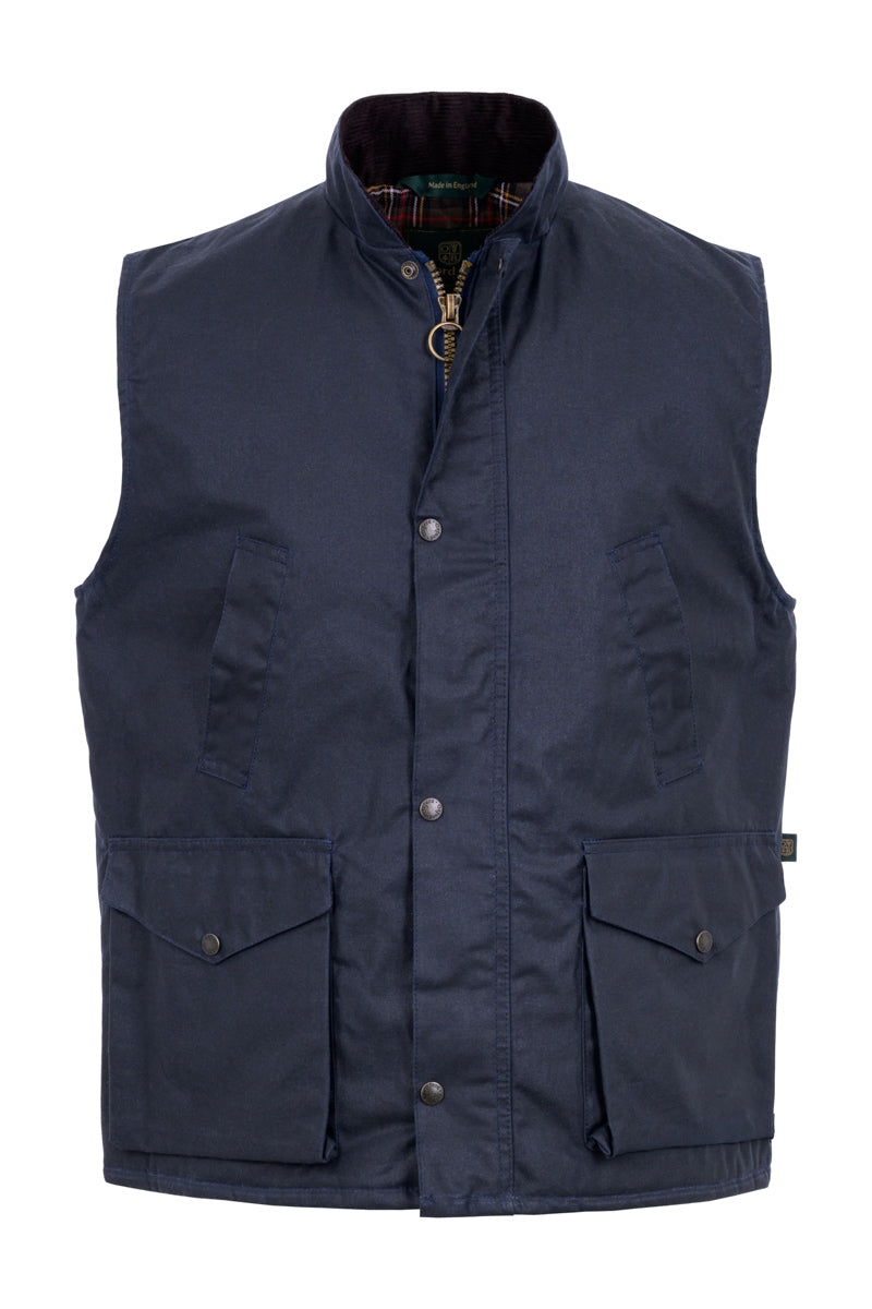 W114 - Men's Countryman Wax Gilet - NAVY - Oxford Blue