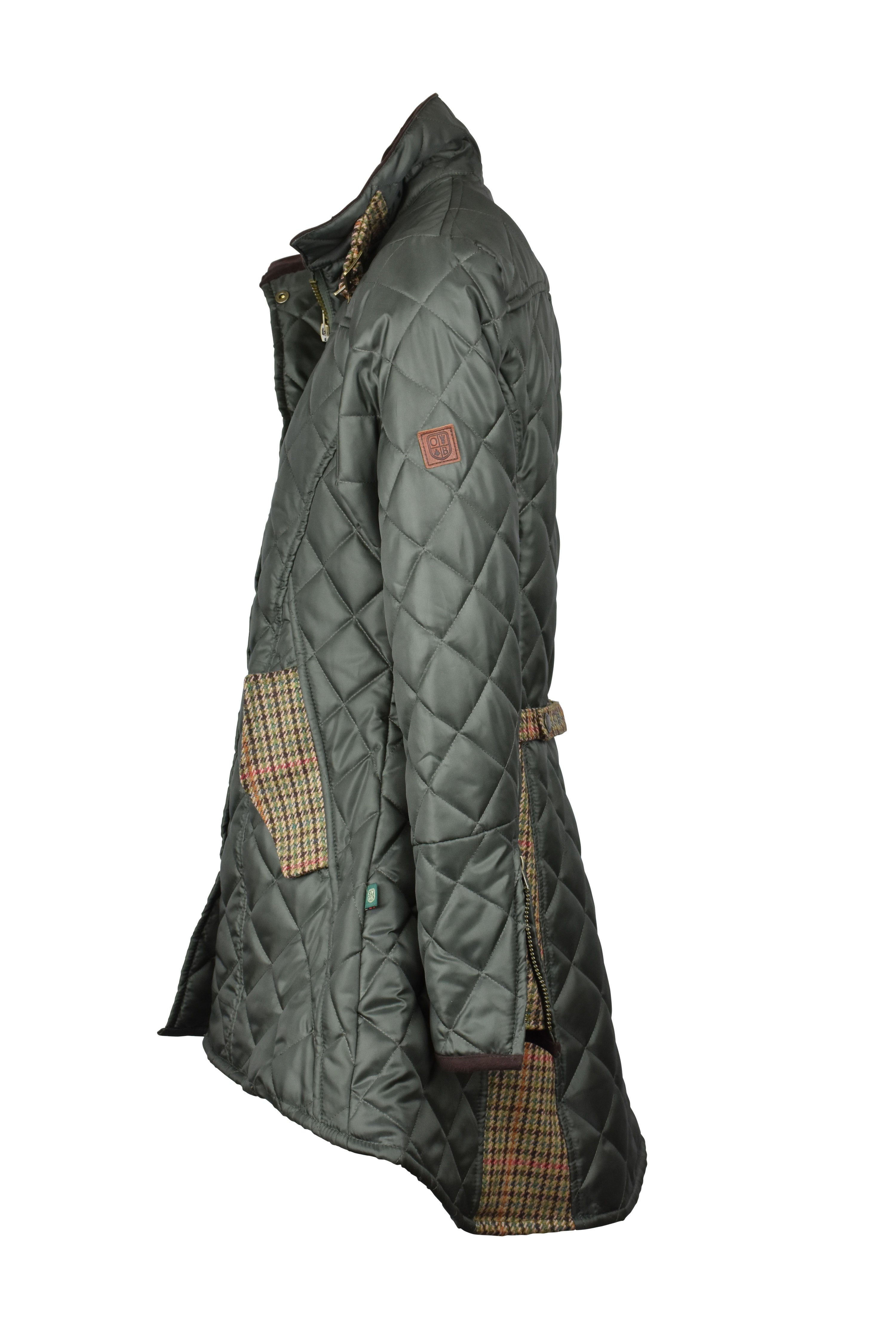 W15 - Womens Roxy Quilted Jacket - DARK OLIVE - Oxford Blue
