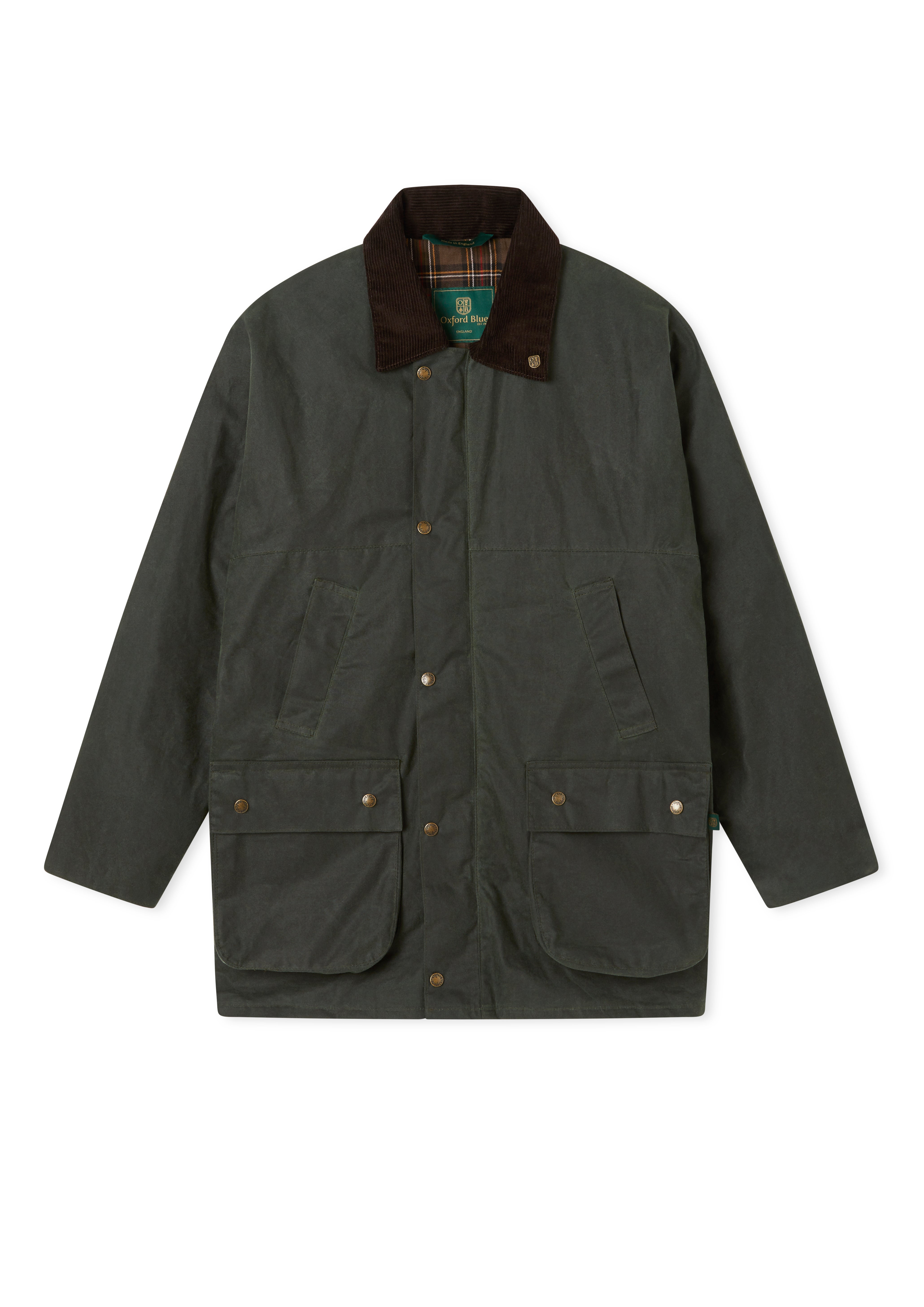 W01 - Men's Countryman Wax Jacket - GREEN - Oxford Blue