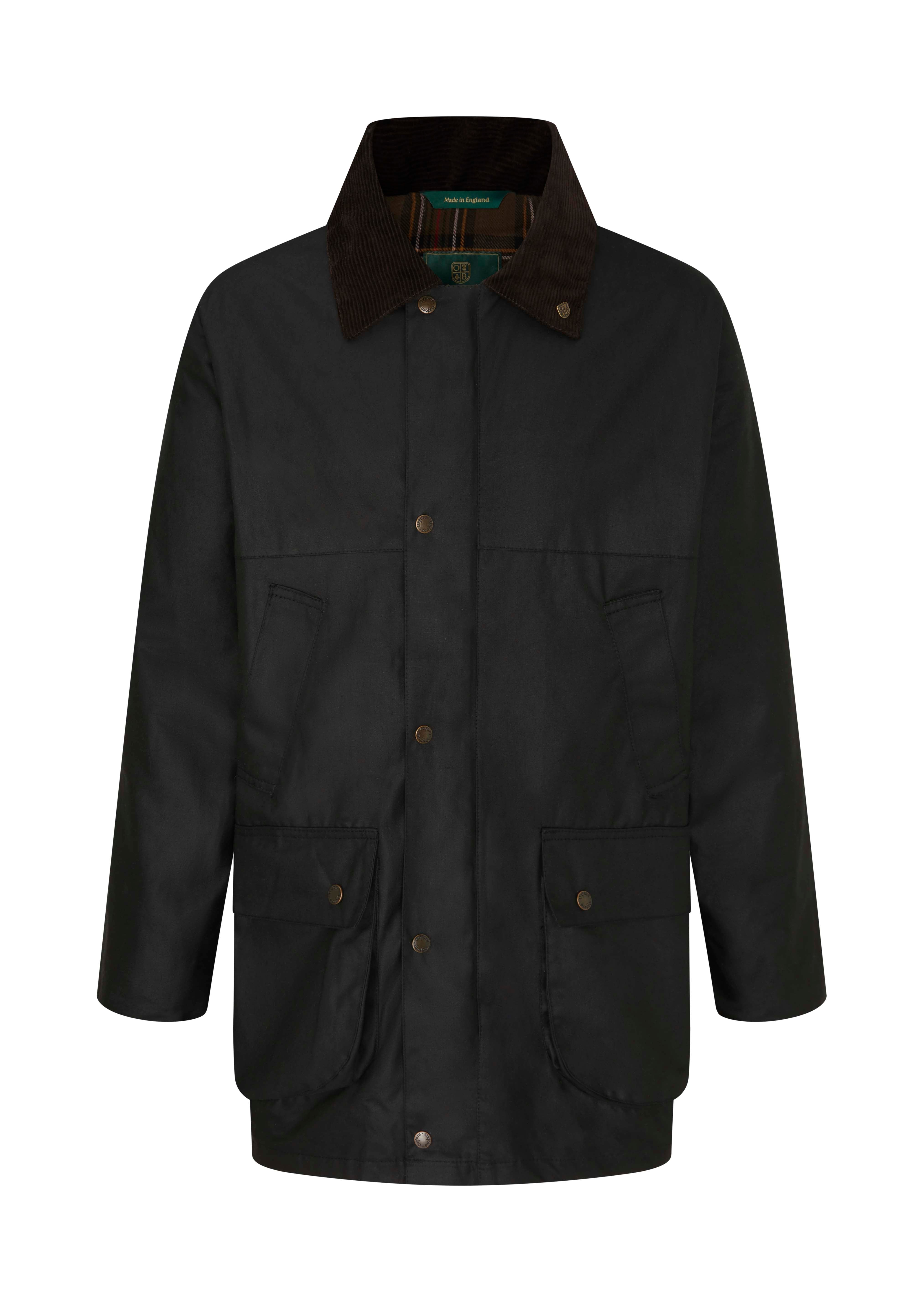 W01 - Men's Countryman Wax Jacket - BLACK - Oxford Blue