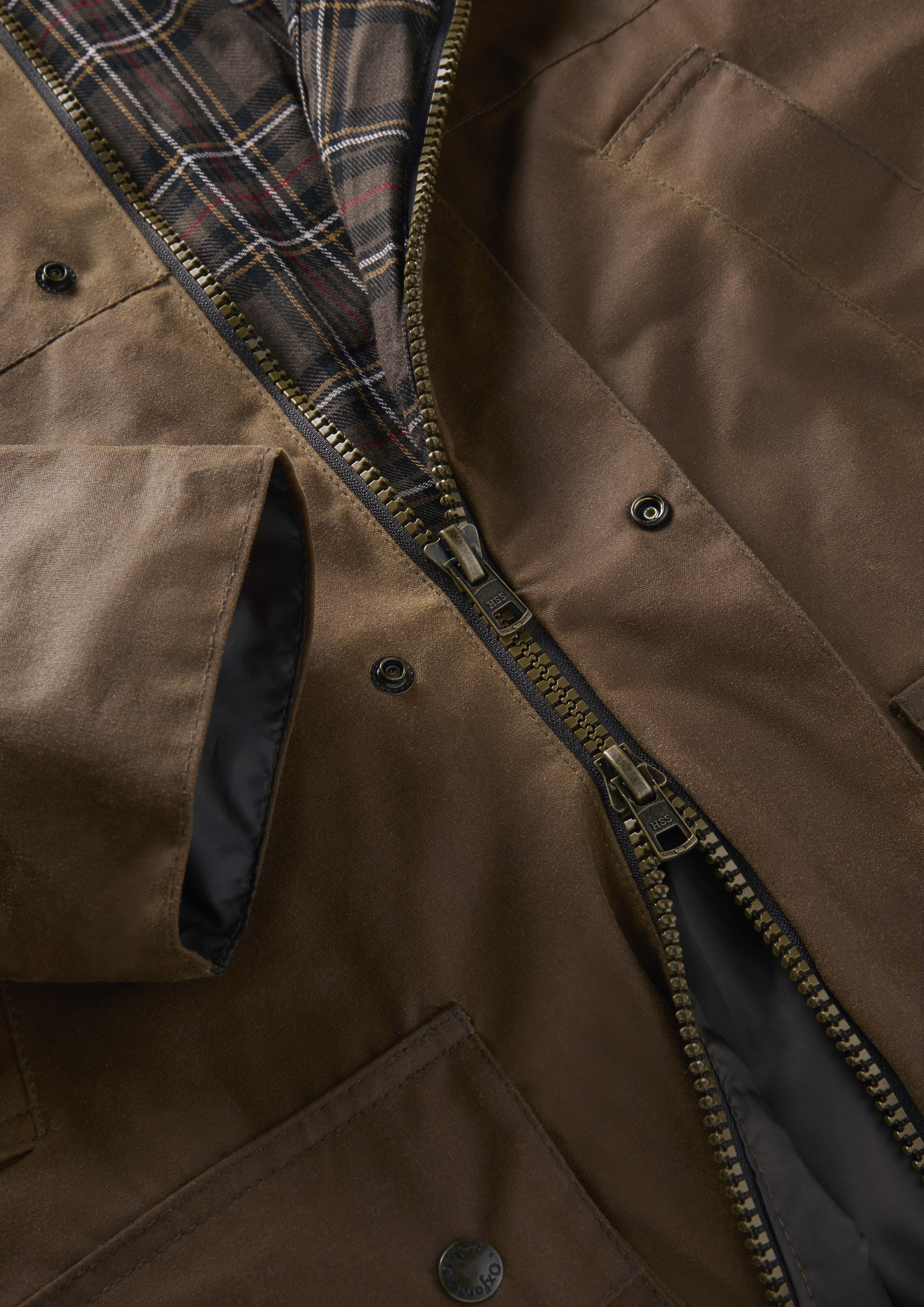 W01 - Men's Countryman Wax Jacket - SANDSTONE - Oxford Blue