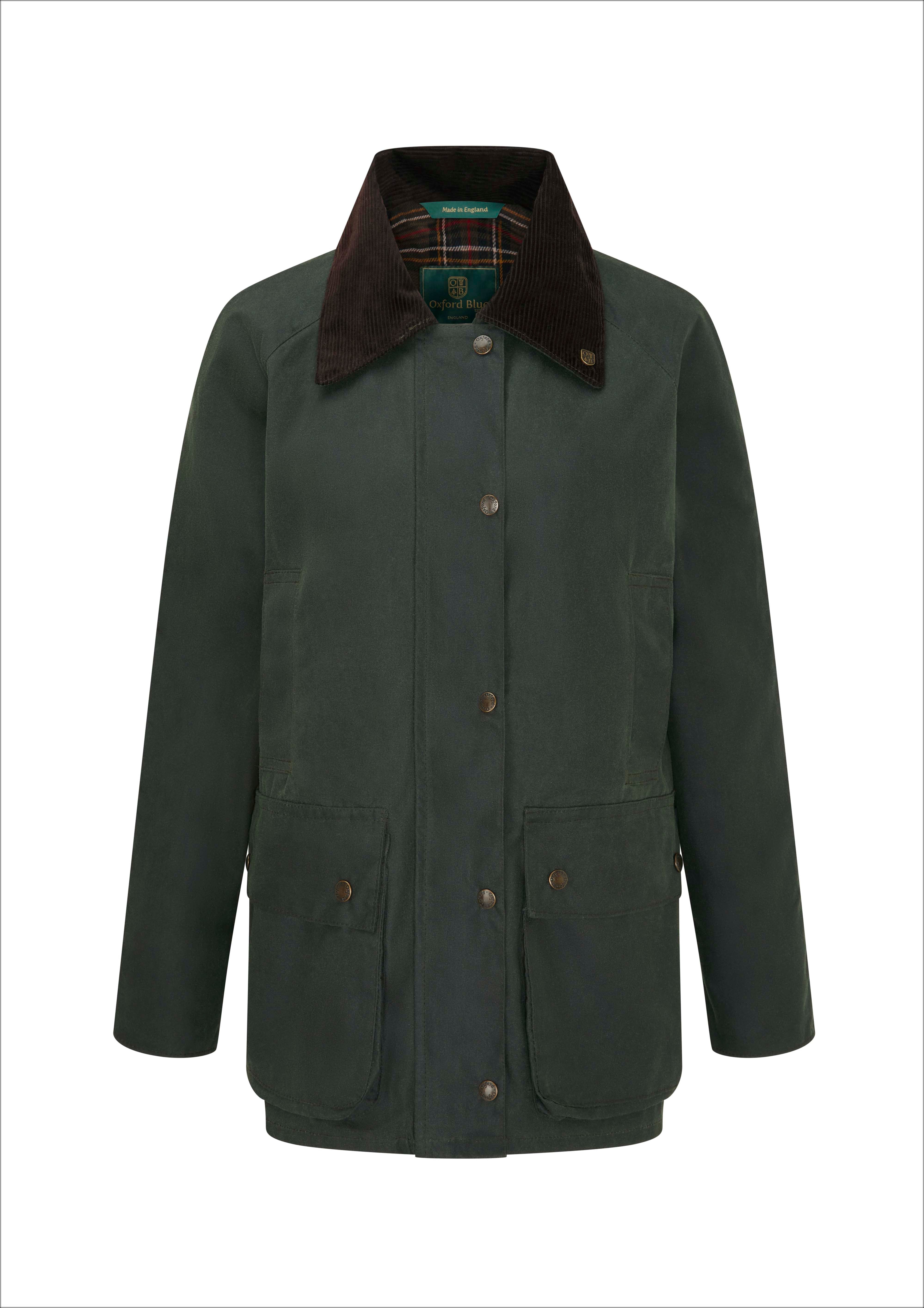 W24 - Women's Countrygirl Wax Jacket - GREEN - Oxford Blue