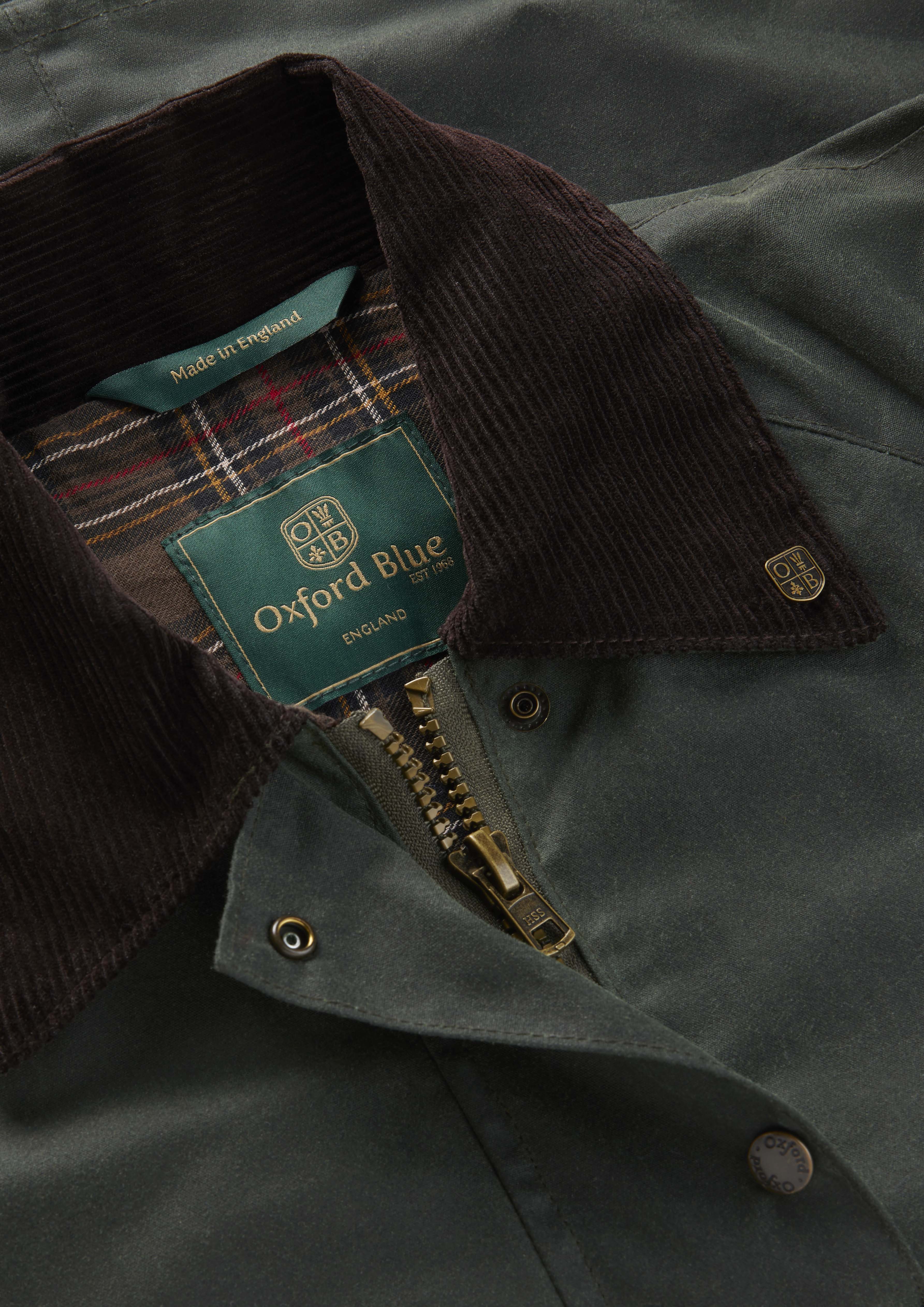 W24 - Women's Countrygirl Wax Jacket - GREEN - Oxford Blue