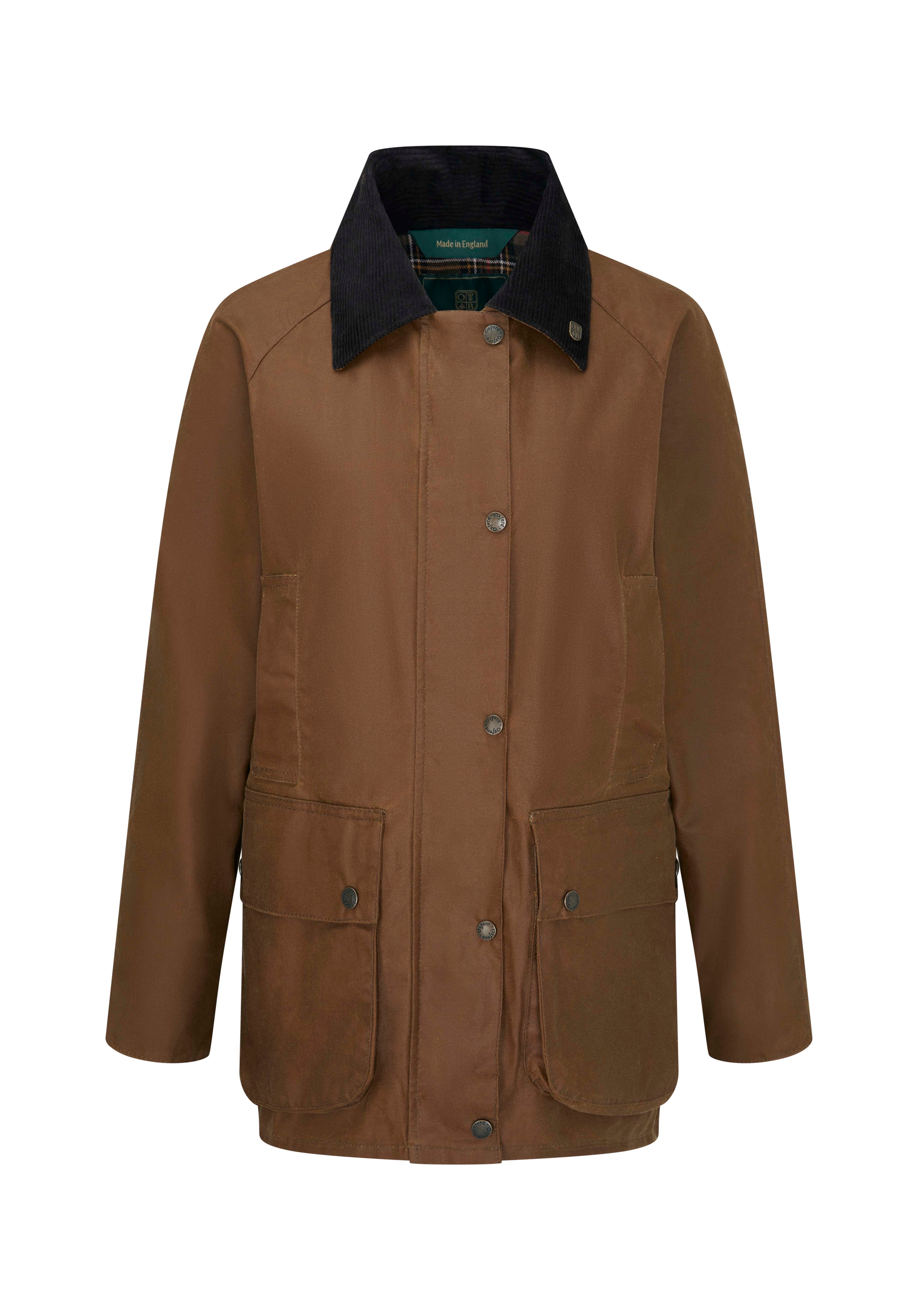 W24 - Women's Countrygirl Wax Jacket - SANDSTONE - Oxford Blue