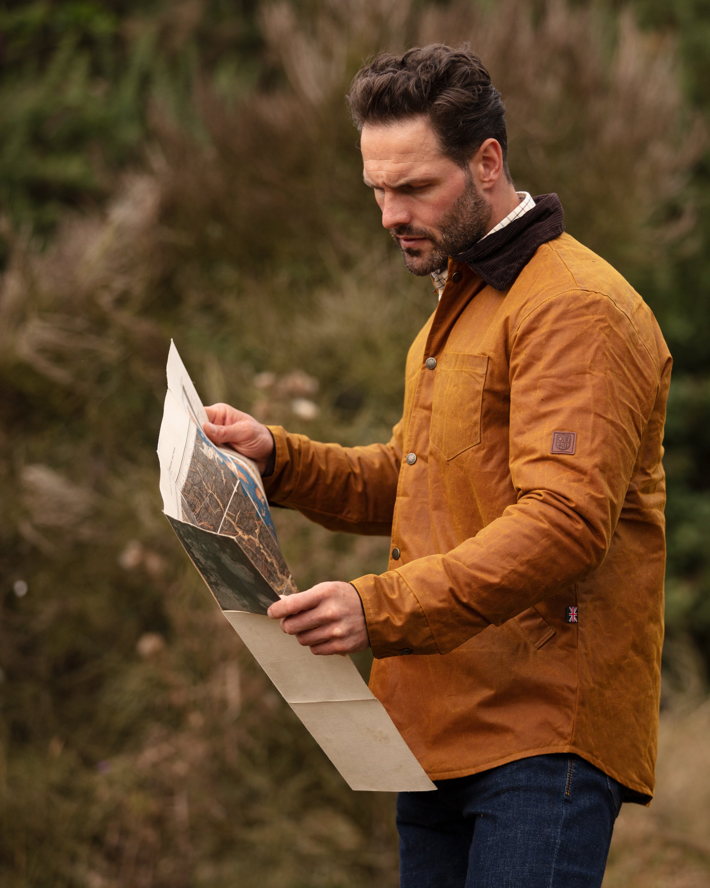 W26 - Men's Alum Antique Wax Overshirt - GOLD - Oxford Blue