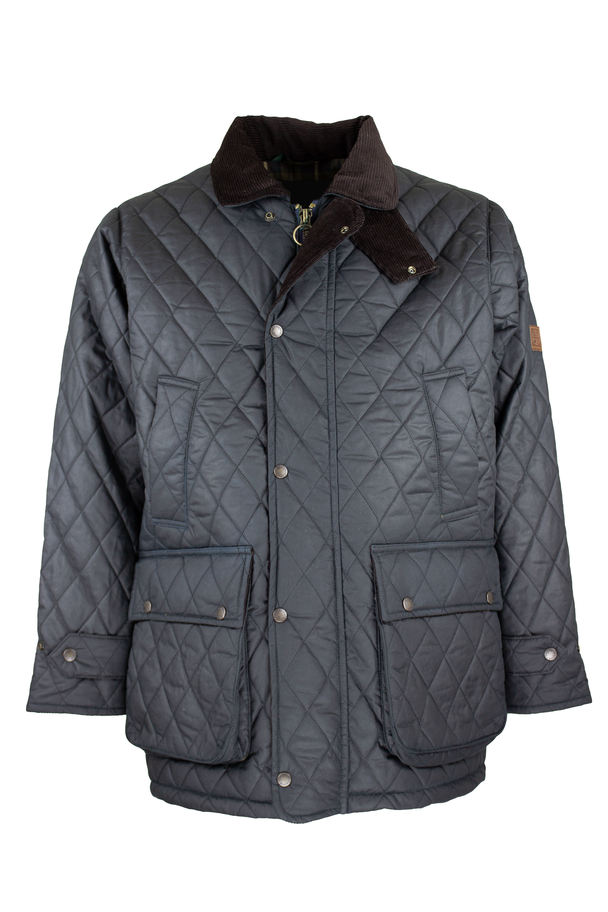 W27 - Men's Aarhus Quilted Wax Coat - NAVY - Oxford Blue