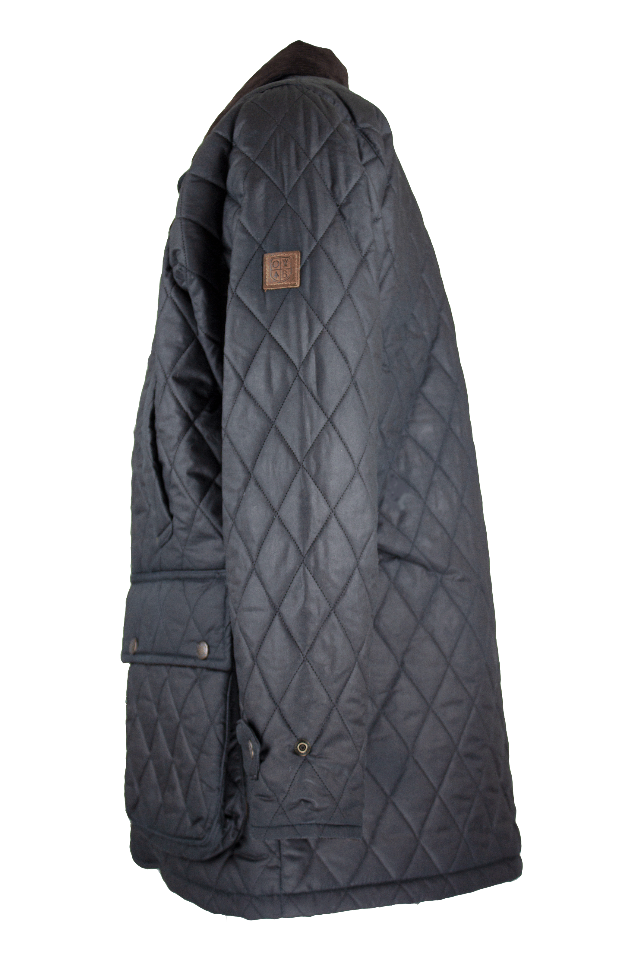 W27 - Men's Aarhus Quilted Wax Coat - NAVY - Oxford Blue
