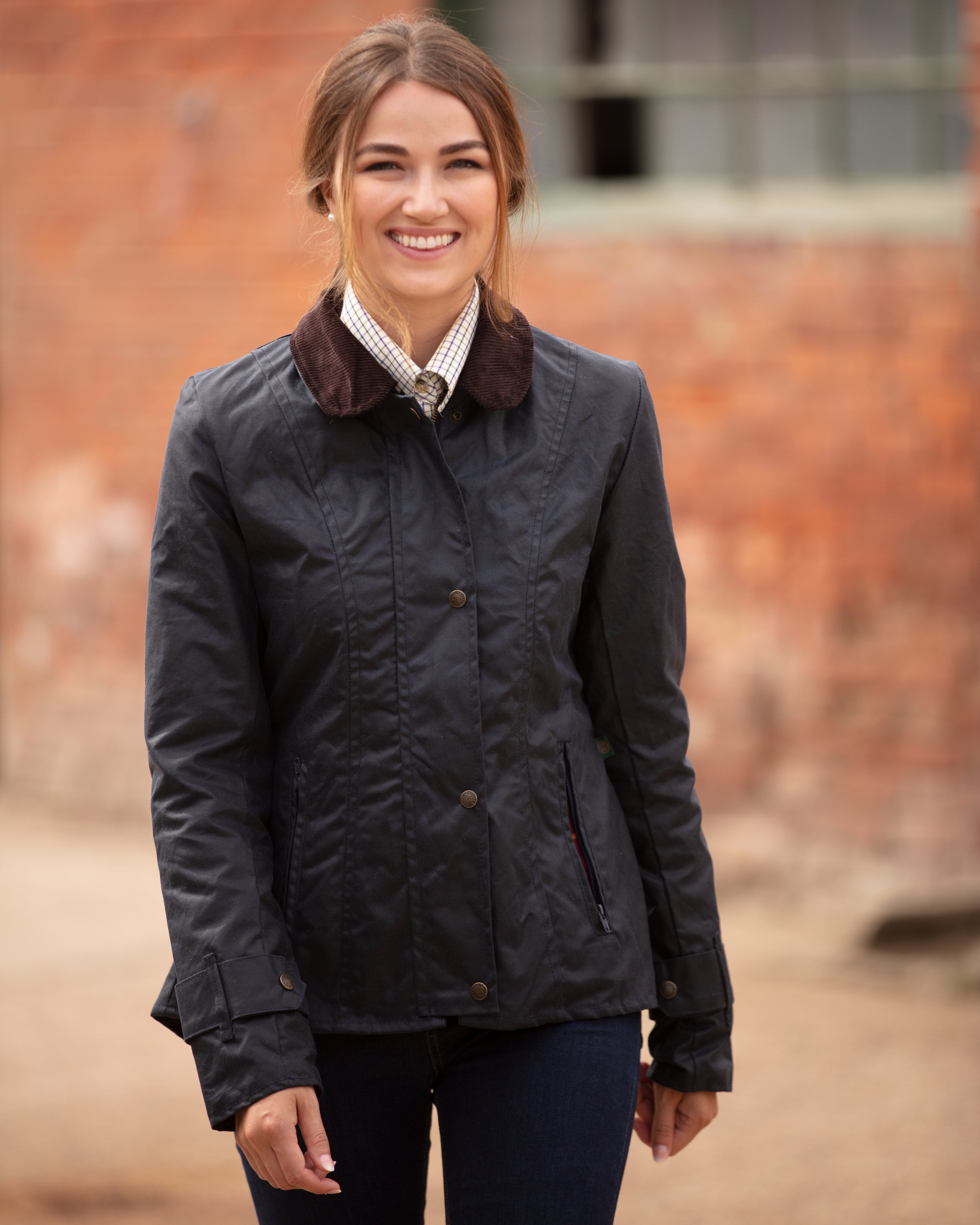 W308 - Women's Ambre Wax Jacket - NAVY - Oxford Blue