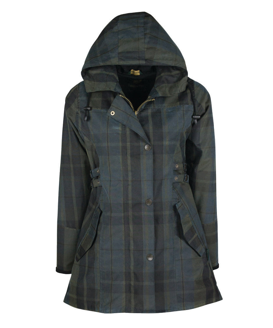 W315 - Women's Wax Tartan Hooded Katrina - DUNDEE - Oxford Blue