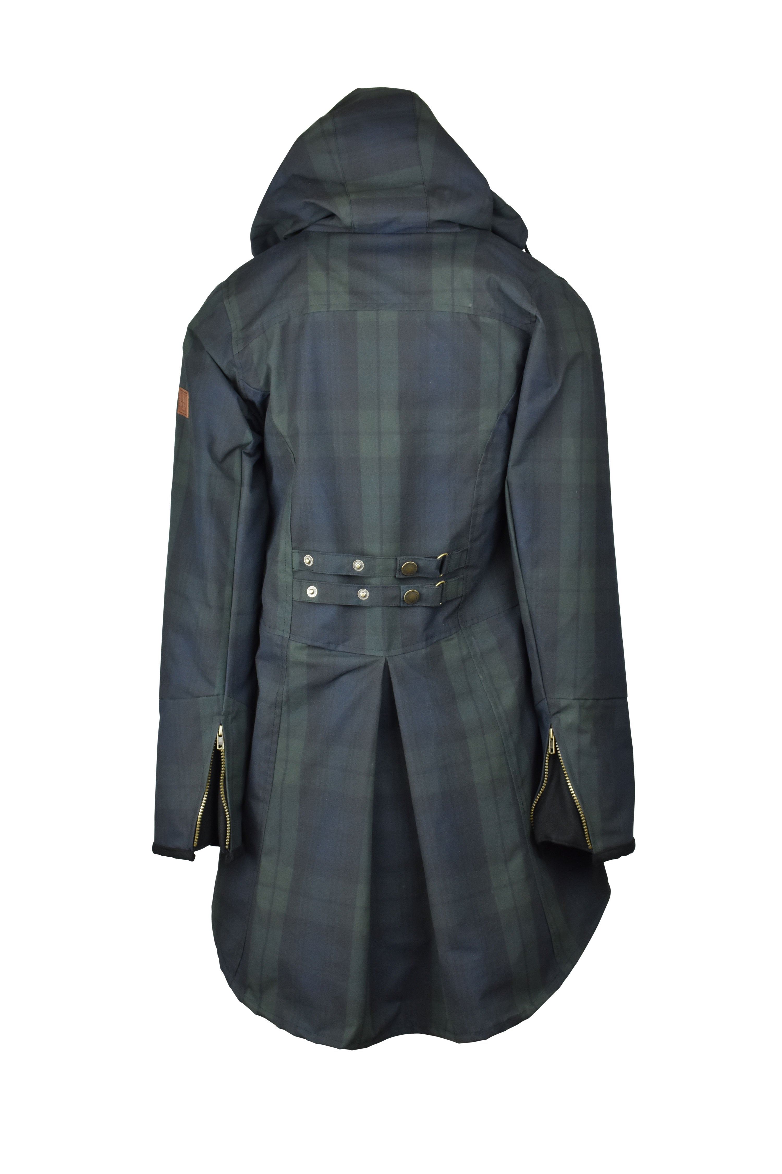 W39 - Ladies Hooded Tartan Washwax Katrina - BLACKWATCH - Oxford Blue