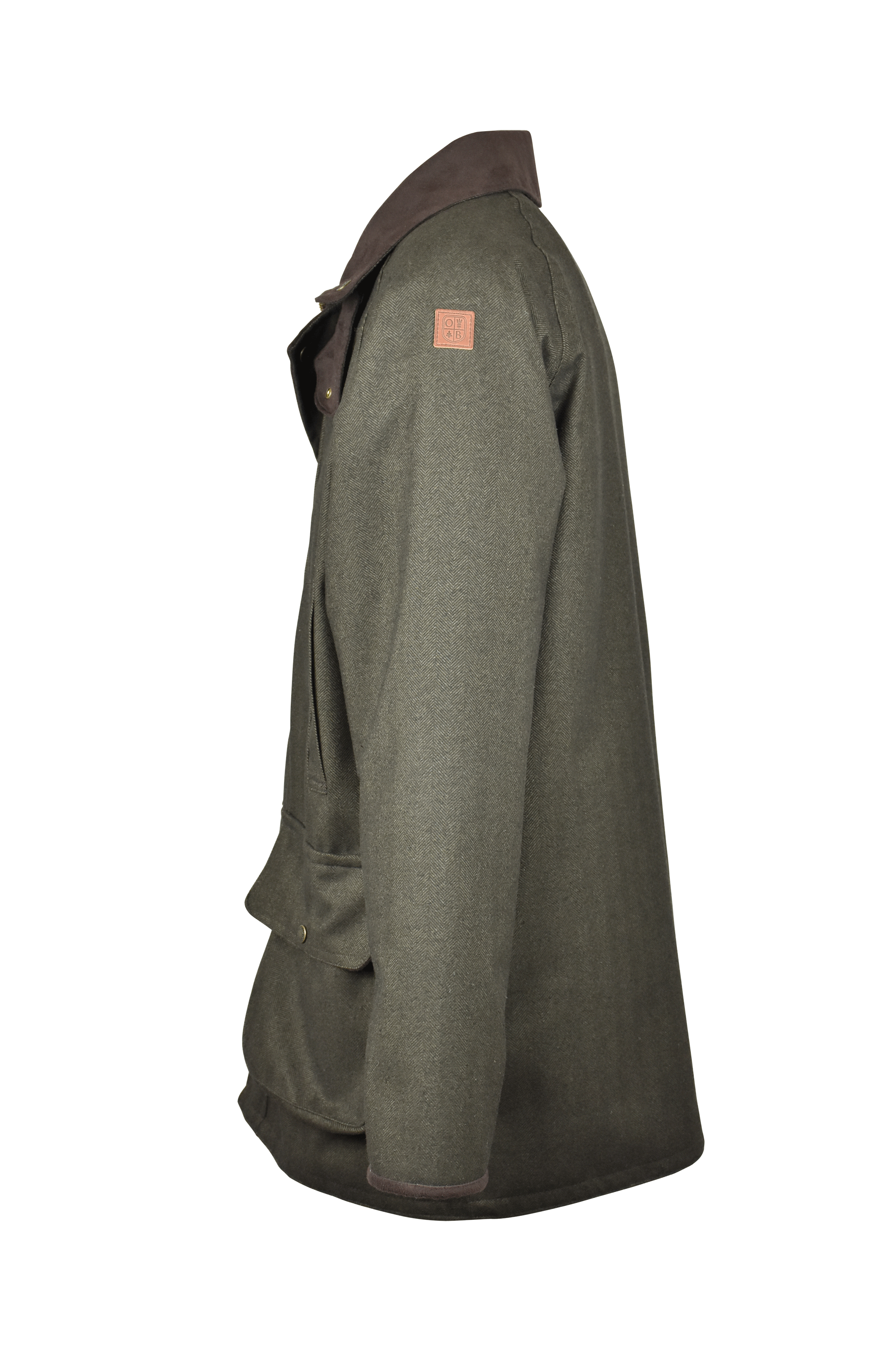 W40 - Men's Hamilton Performance Coat - BROWN - Oxford Blue